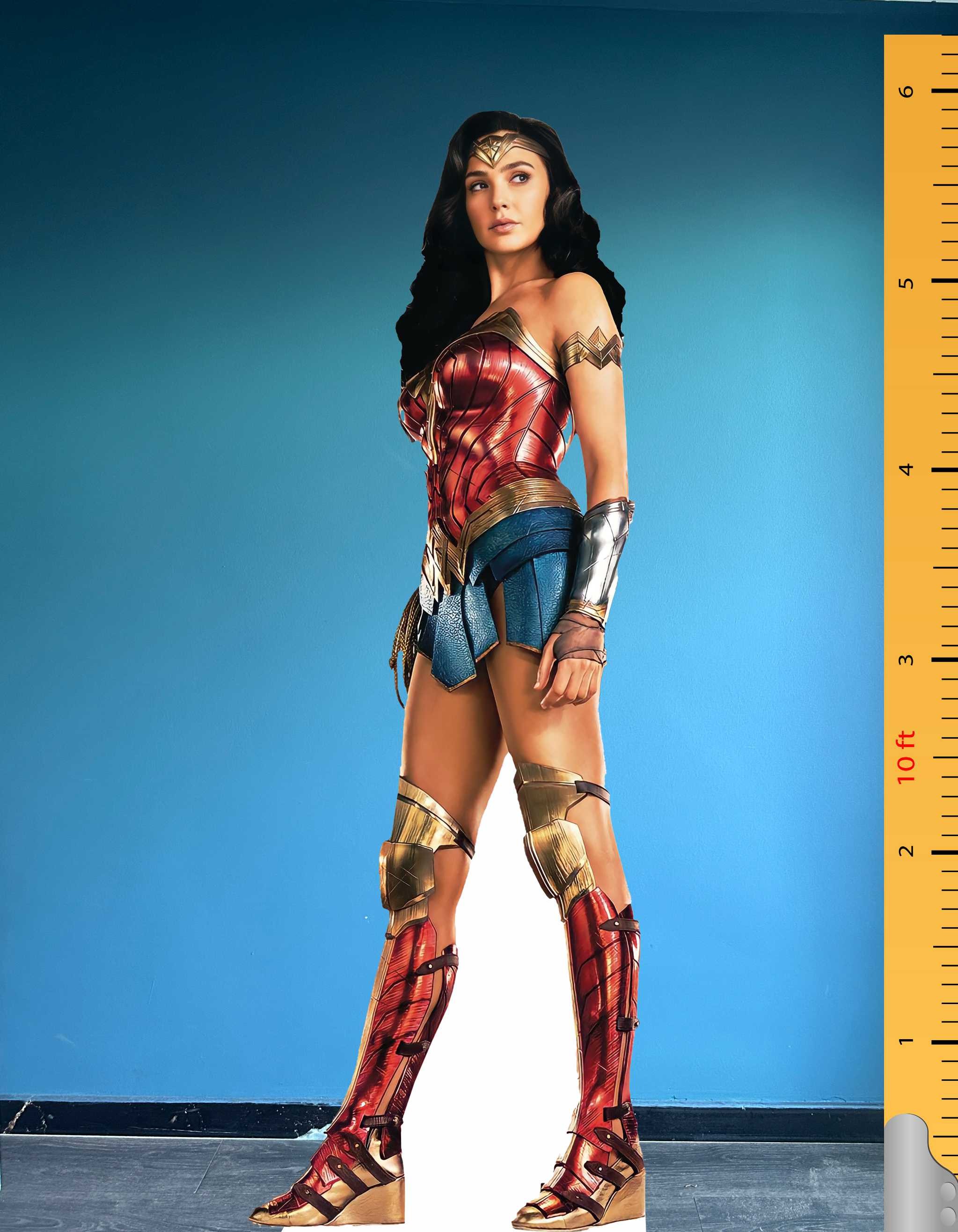 Wonder Woman Cardboard Cutout Model Life Size Standee Gal Gadot Mockup
