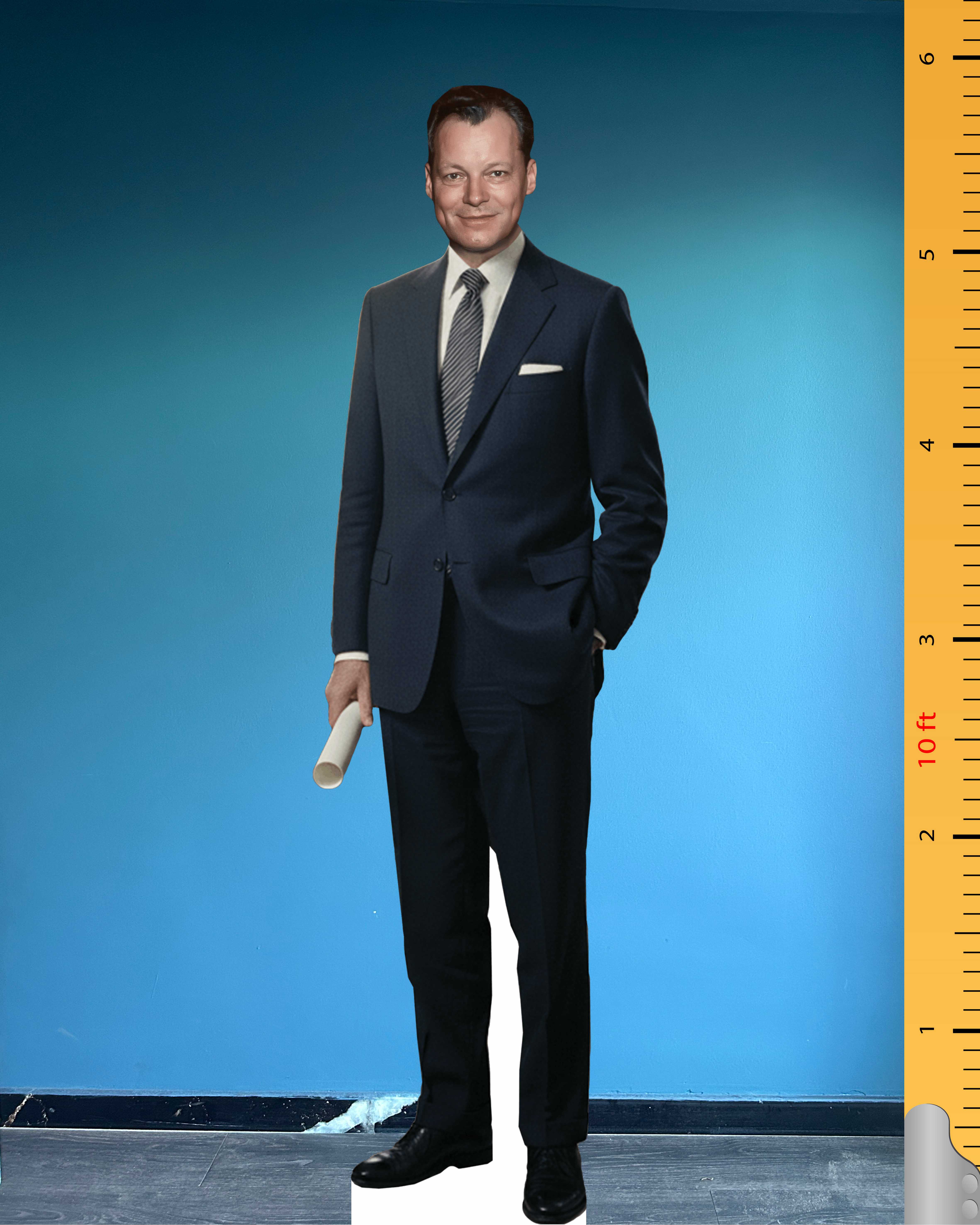 🏛️ Willy Brandt Life-Size Cardboard Cutout – German Chancellor Standee for Historical & Educational Displays