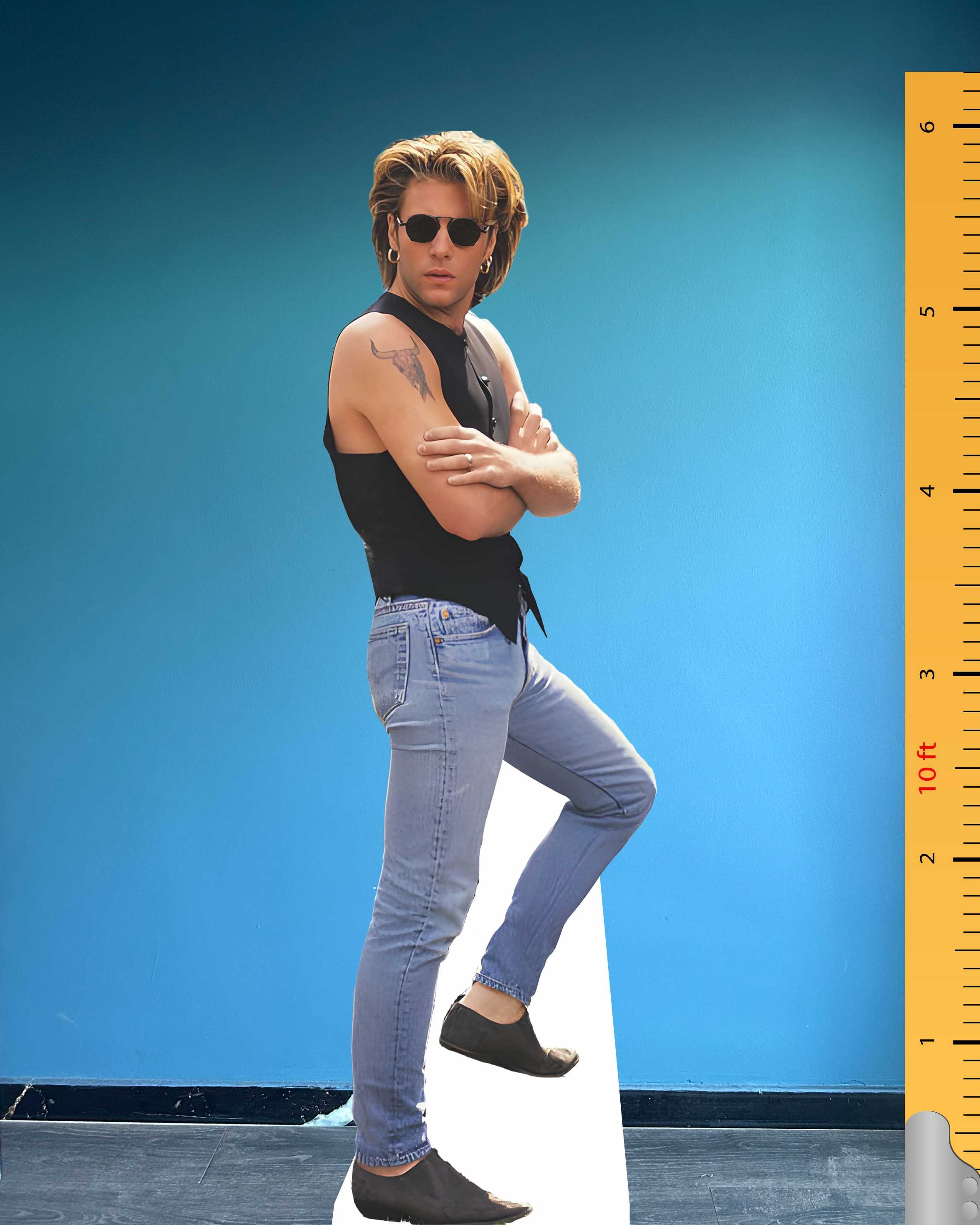 Jon Bon Jovi Rock Yıldızı Maketi Ayaklı iki Boyutlu Tam Boy Plastik Maket