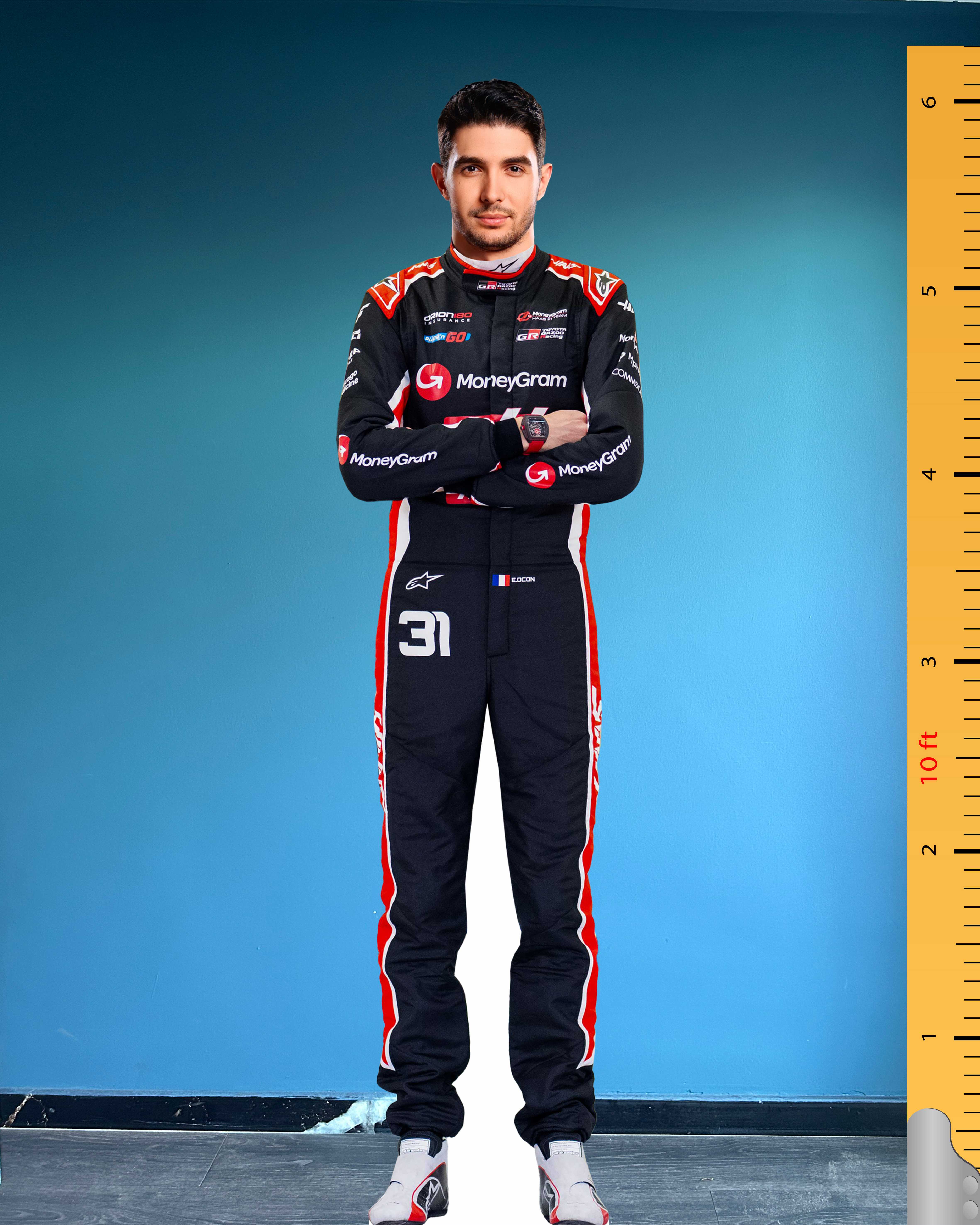 Esteban Ocon Cardboard Cutout Model Life Size Plastic Standee Haas F1 Team