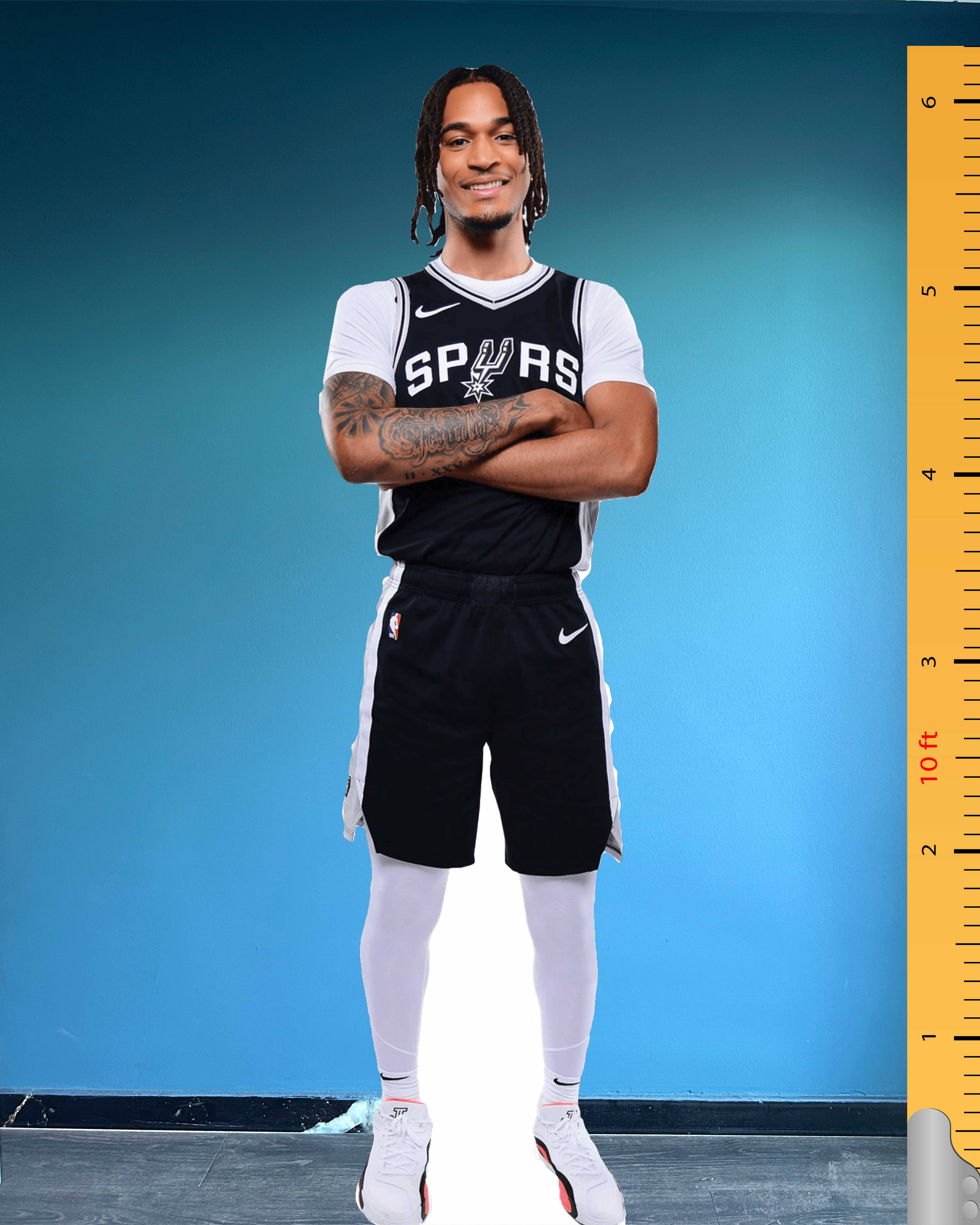 Devin Vassell Cardboard Cutout Model Plastic Standee San Antonio Spurs Devin Anthony Vassell Number 24