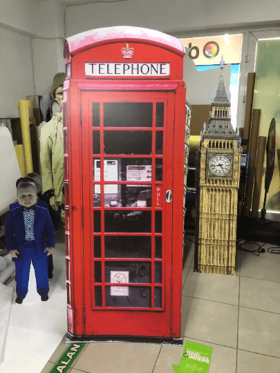 Cabine téléphonique rouge de Londres - Modèle découpé en plastique de grande taille