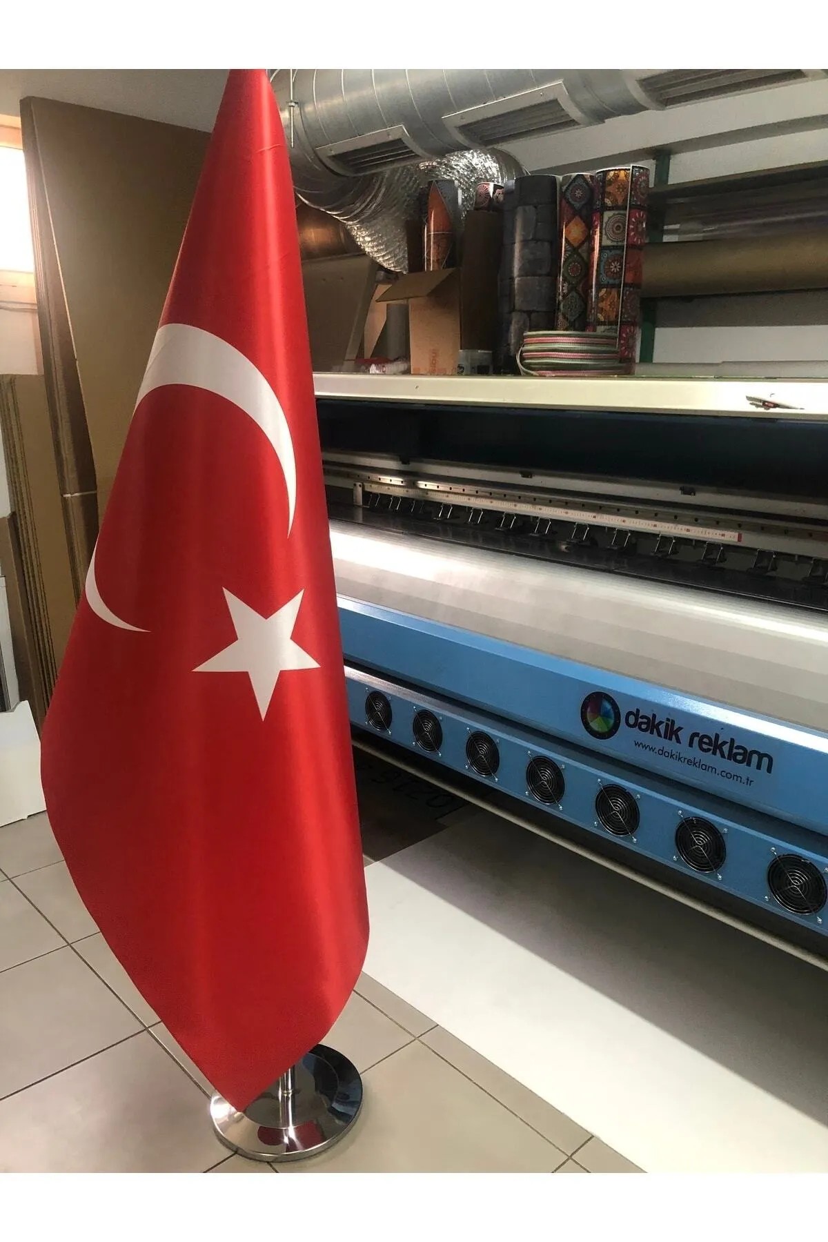 Makam Bayrağı, Türk Bayrağı Seti, Gümüş Gri Aluminyum Krom Direkli Set Bayrak Takımı