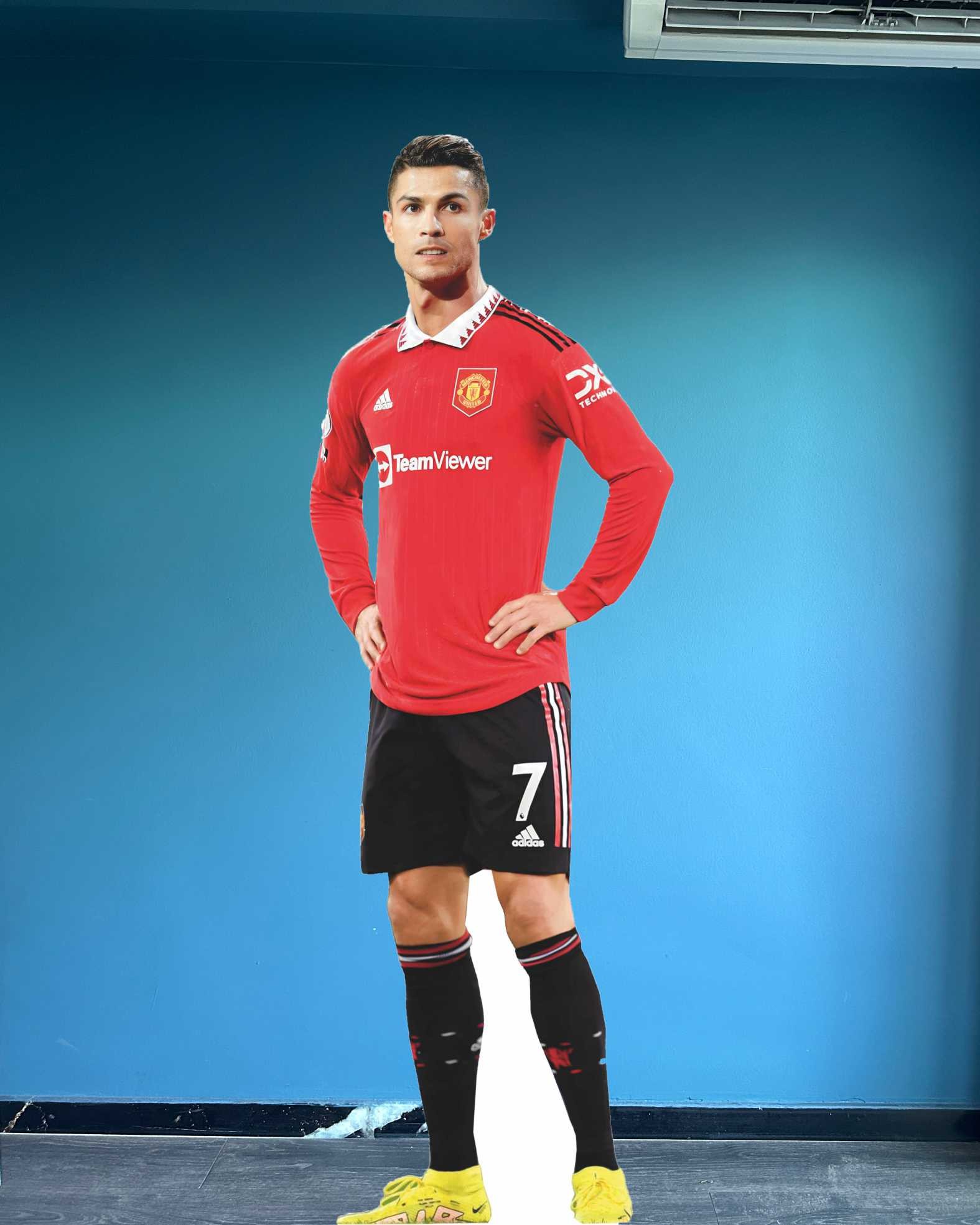 Cristiano Ronaldo a grandezza naturale in plastica modello Ronaldo maglia Manchester figura