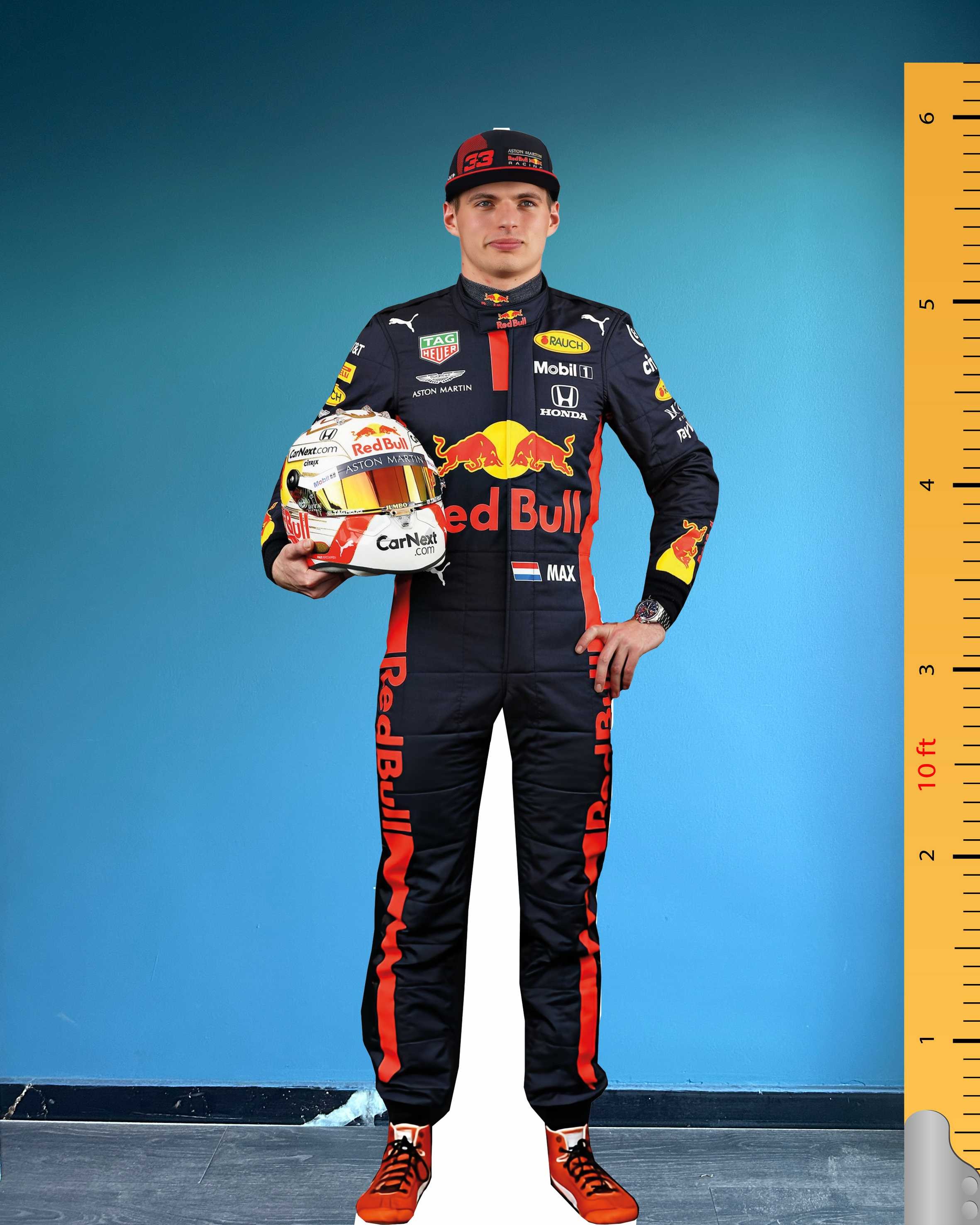 Max Verstappen Tekturowy Model Wycinany Mistrza F1 Pilota Samochodu Wyścigowego Figurka Kierowcy