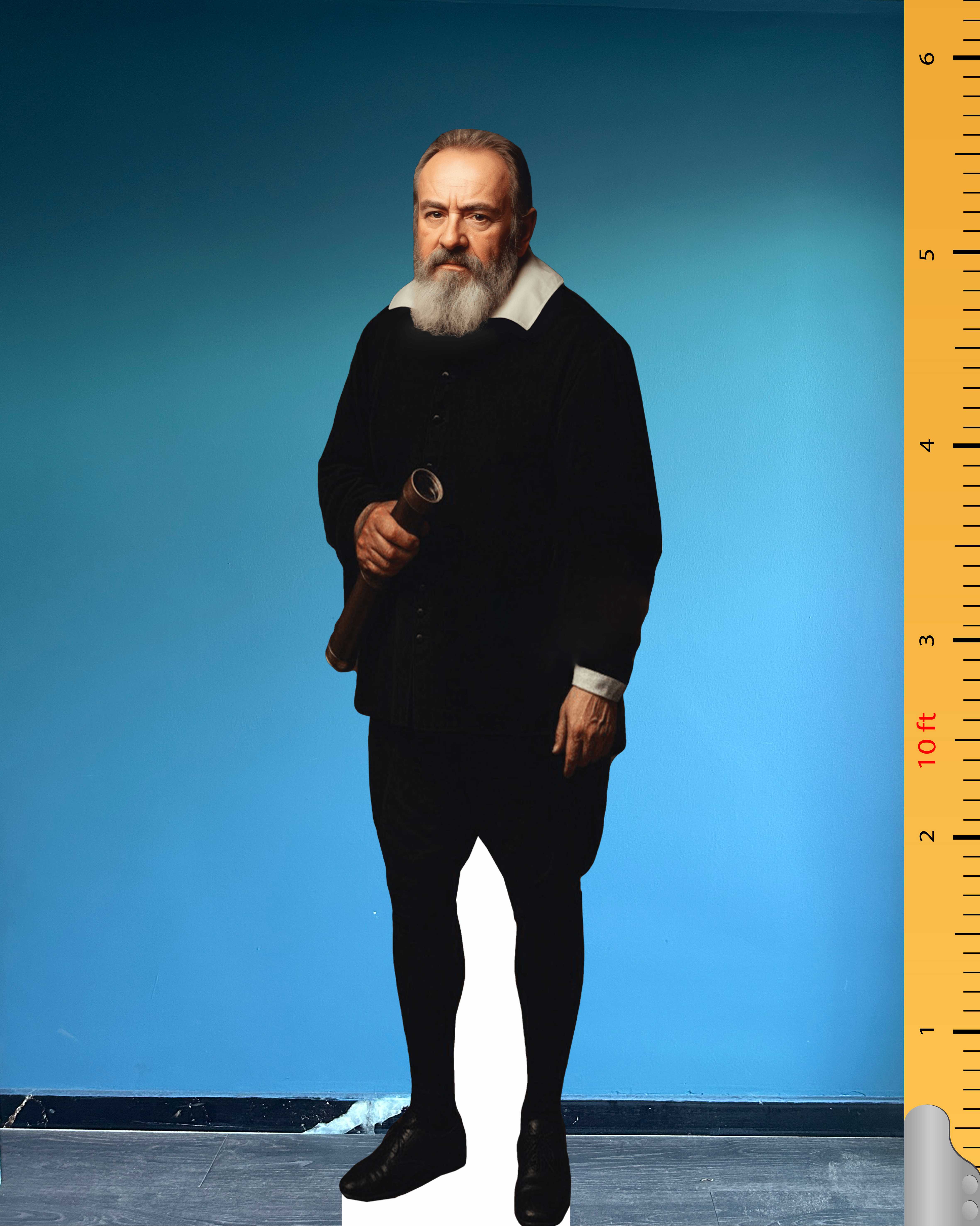 🔭 Galileo Galilei Life Size Cardboard Cutout – Iconic Italian Astronomer & Physicist Standee for Educational and Cultural Displays