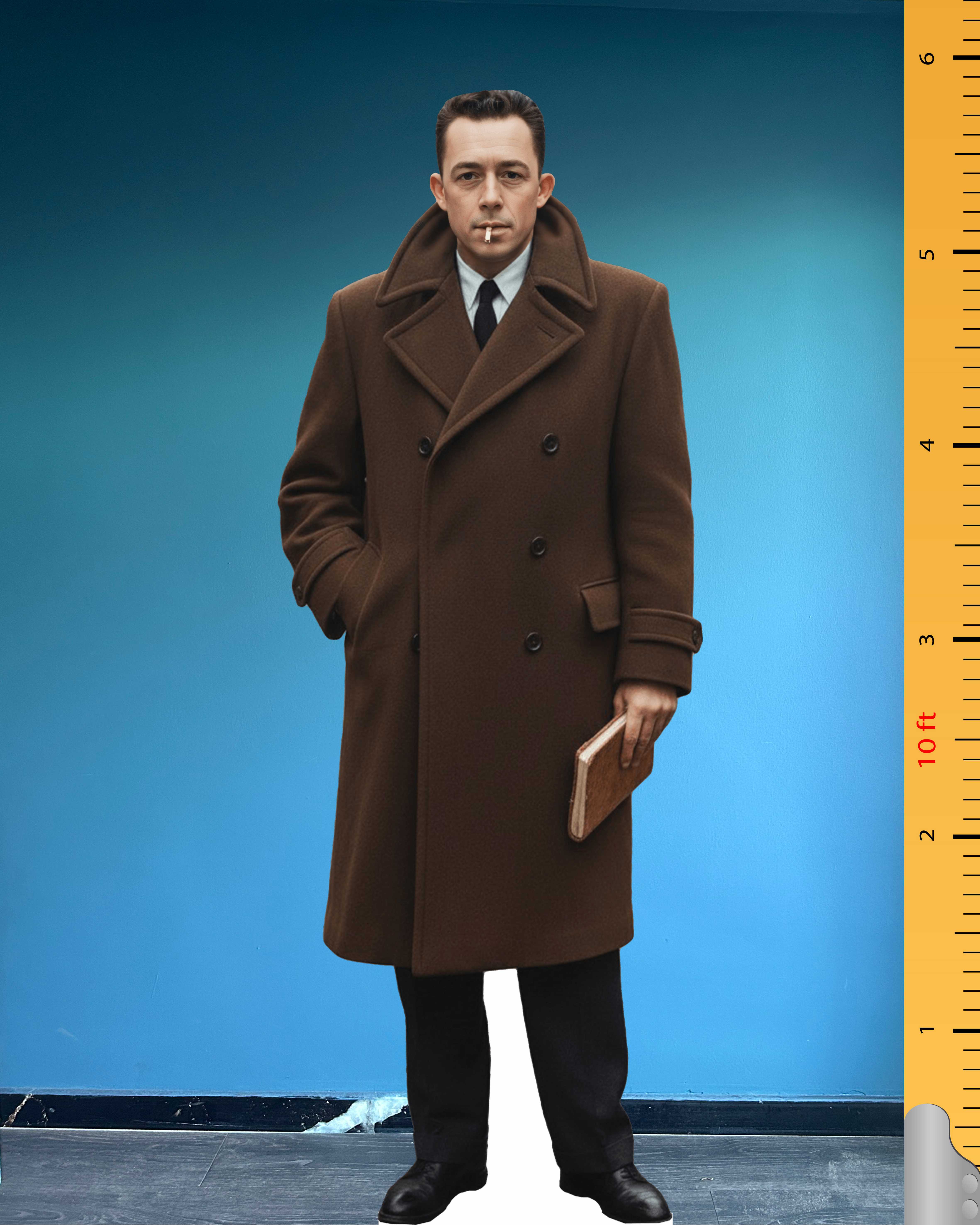 📚 Albert Camus Cardboard Figure – Life-Size French Philosopher Standee Model