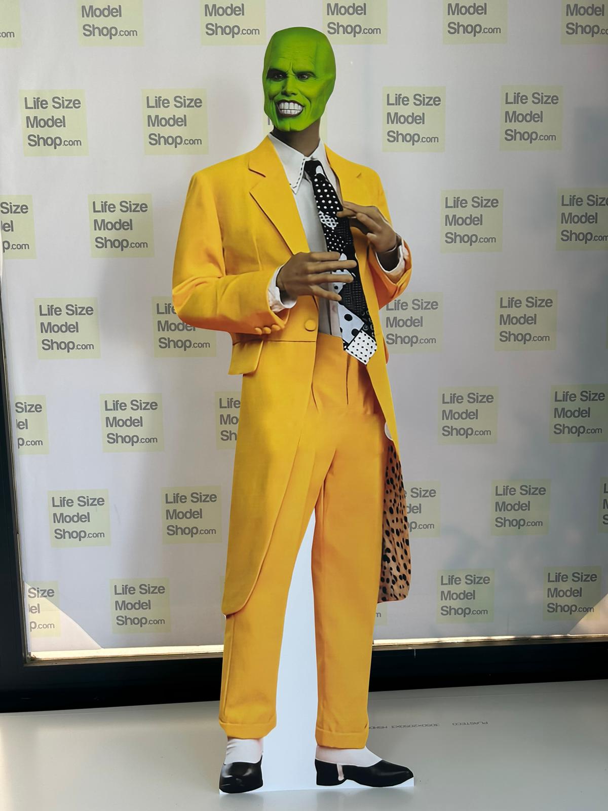Maska Stanley Ipkiss Tekturowy model wycinany w naturalnej wielkości, stojak Jim Carrey