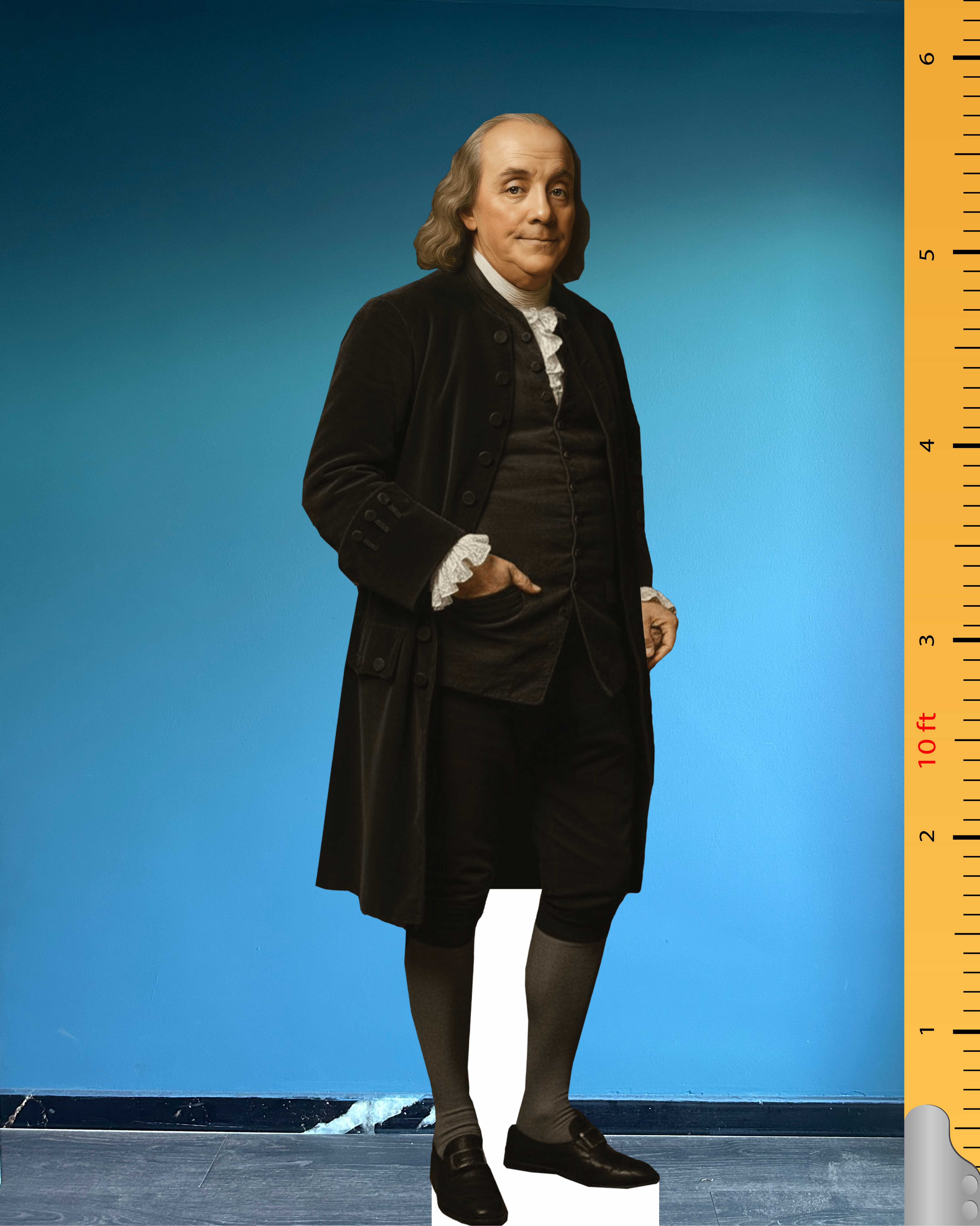 🇺🇸 Benjamin Franklin Life Size Cardboard Cutout – Founding Father Standee for Educational & Patriotic Displays