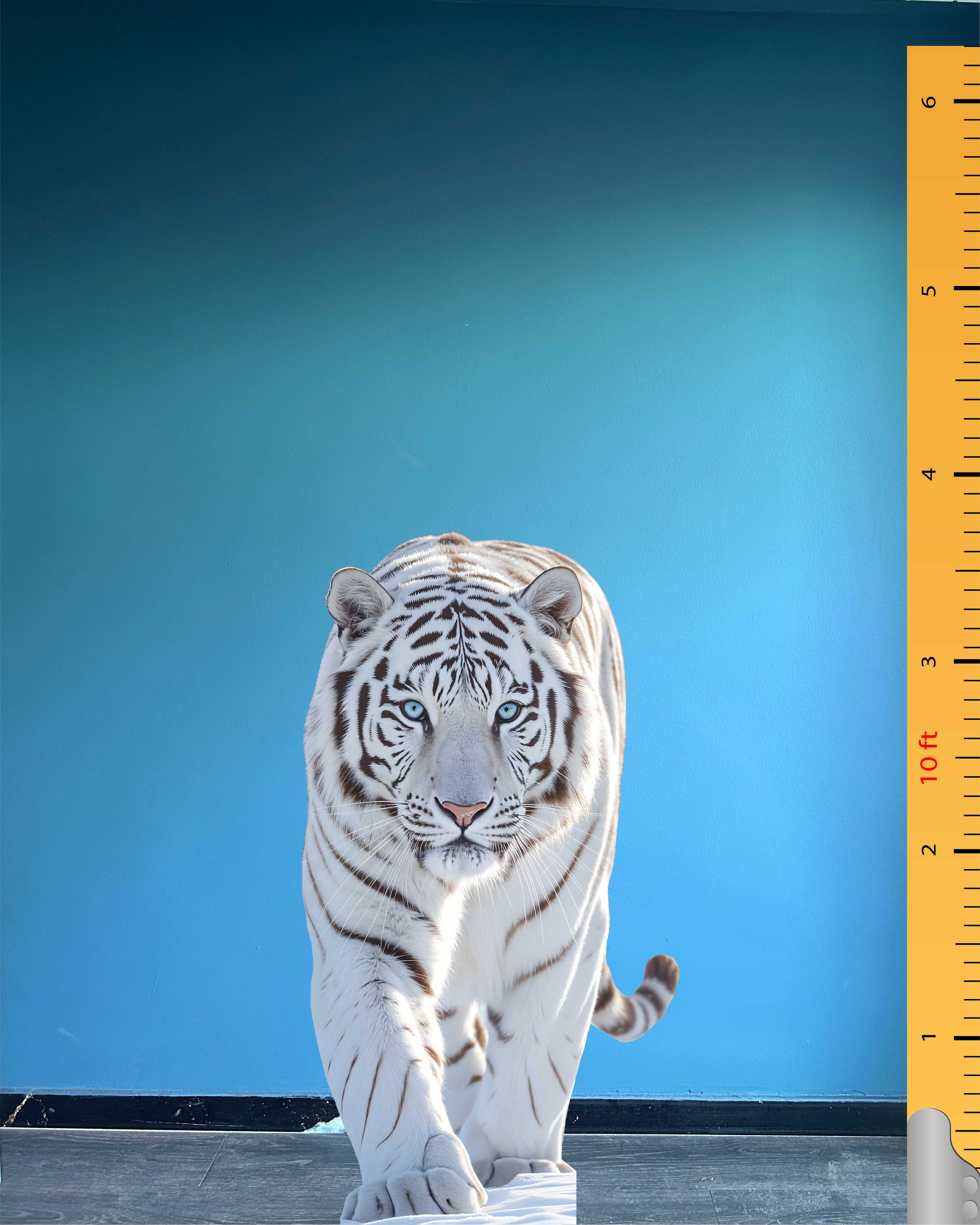 Tiger Cutout White Bengal Tiger Cardboard Cutout Model Animal Standee Plastic Figure