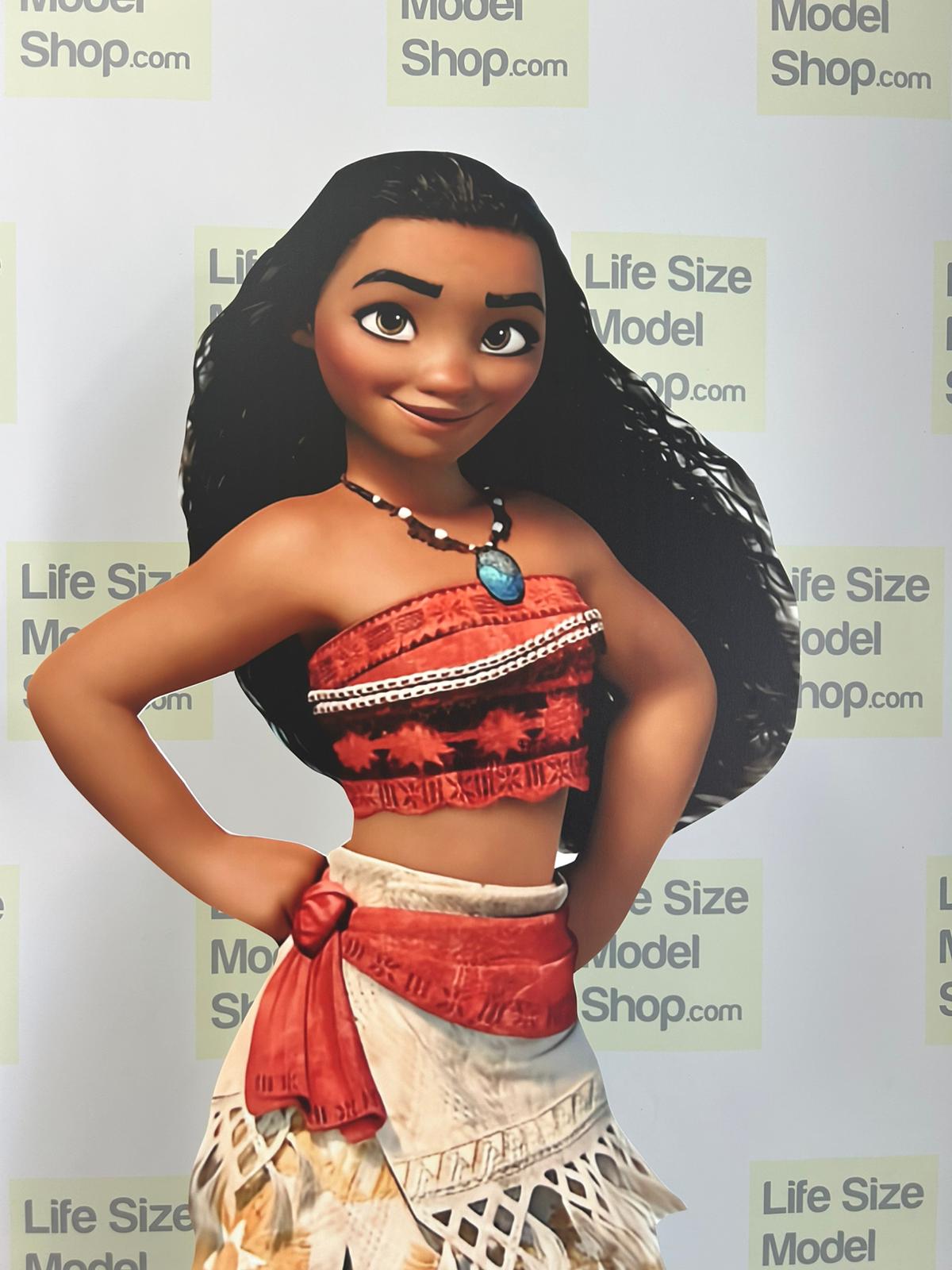 Modello di sagoma di cartone di Moana, personaggio animato, figura in plastica, modello standee