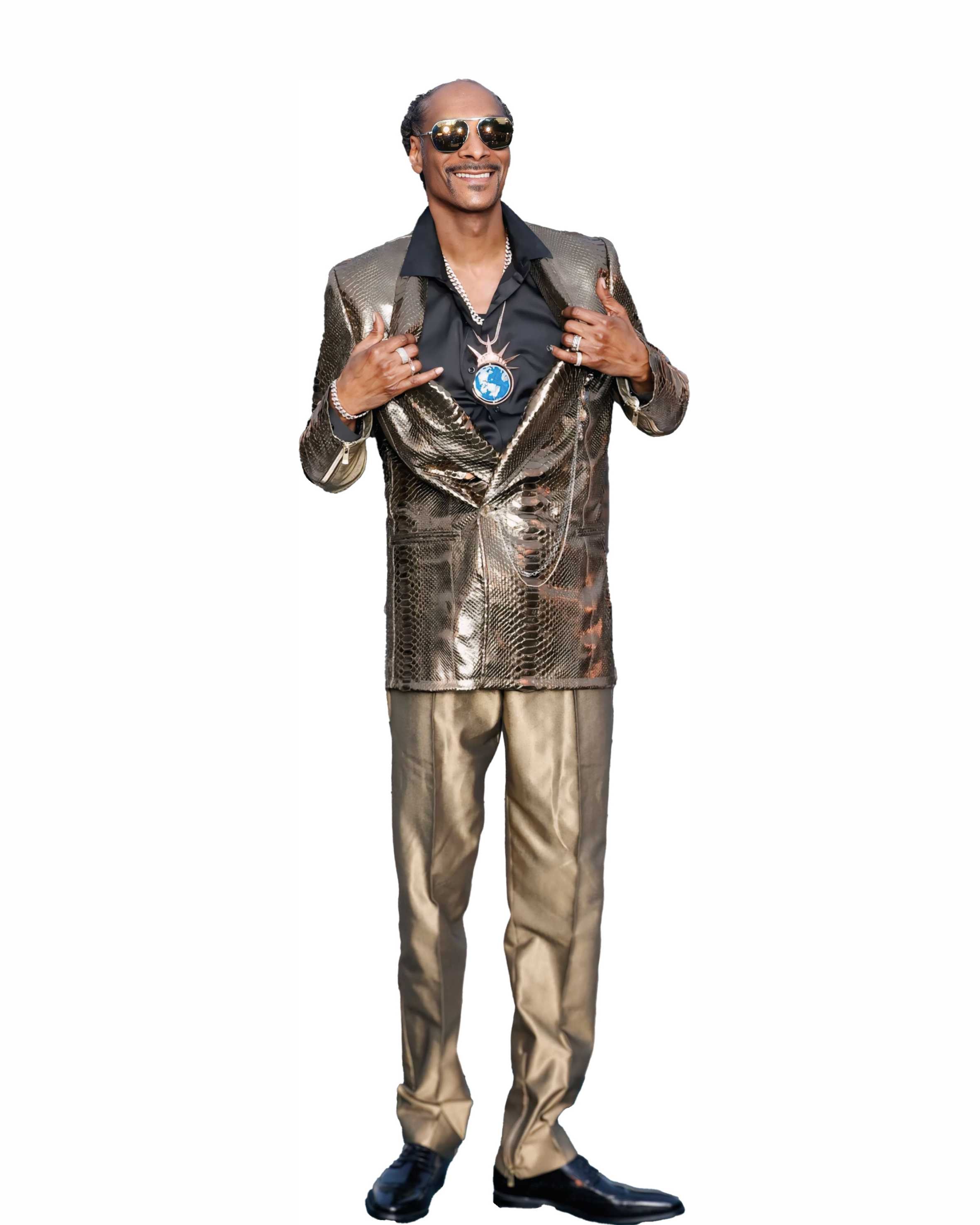 Snoop Dogg Cut Out Standee Model Real Size American Rapper Snoop Dogg Figure in gold dress