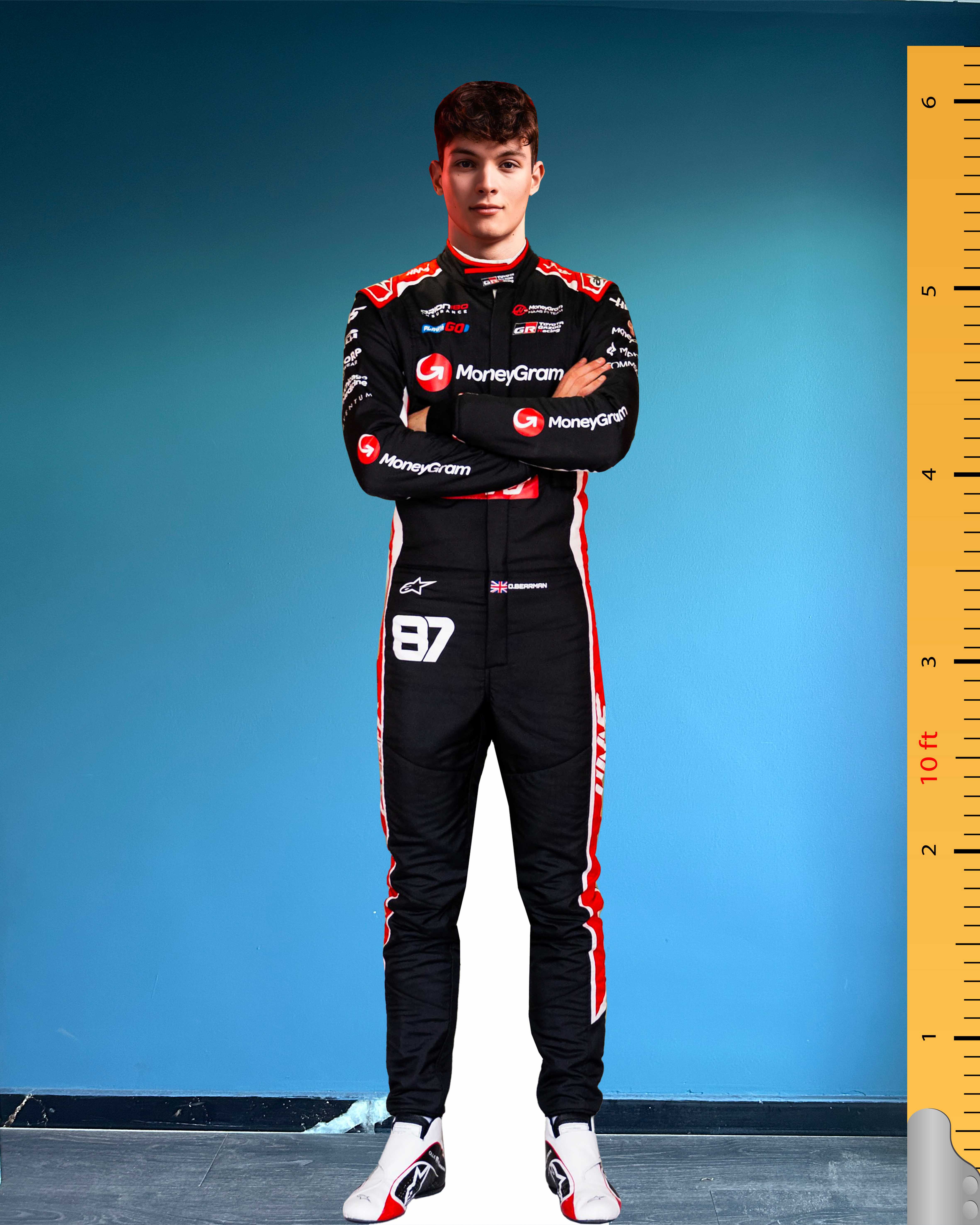 Oliver Bearman Cardboard Cutout Model Life Size Plastic Standee Haas F1 Team