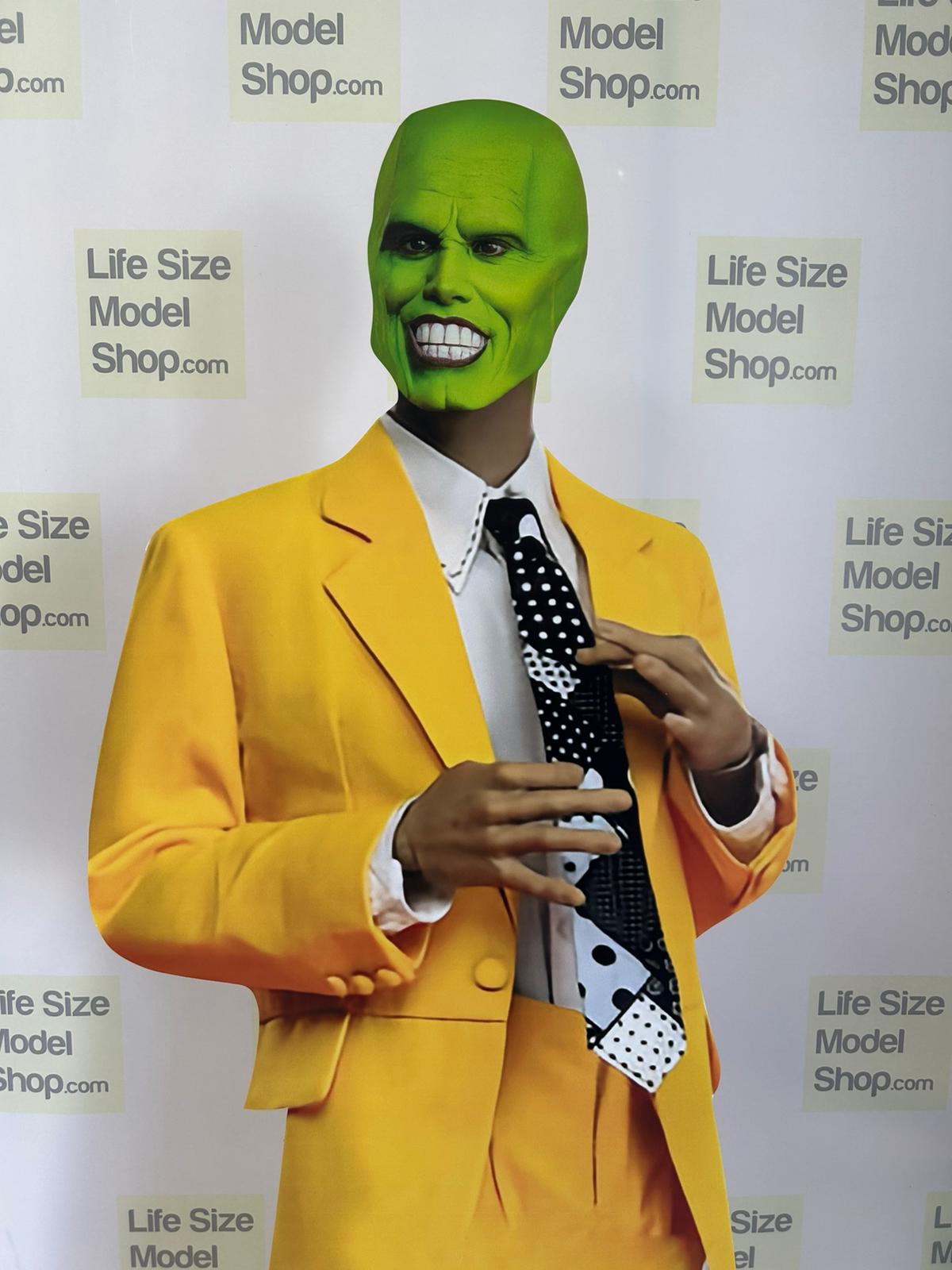 Maska Stanley Ipkiss Tekturowy model wycinany w naturalnej wielkości, stojak Jim Carrey