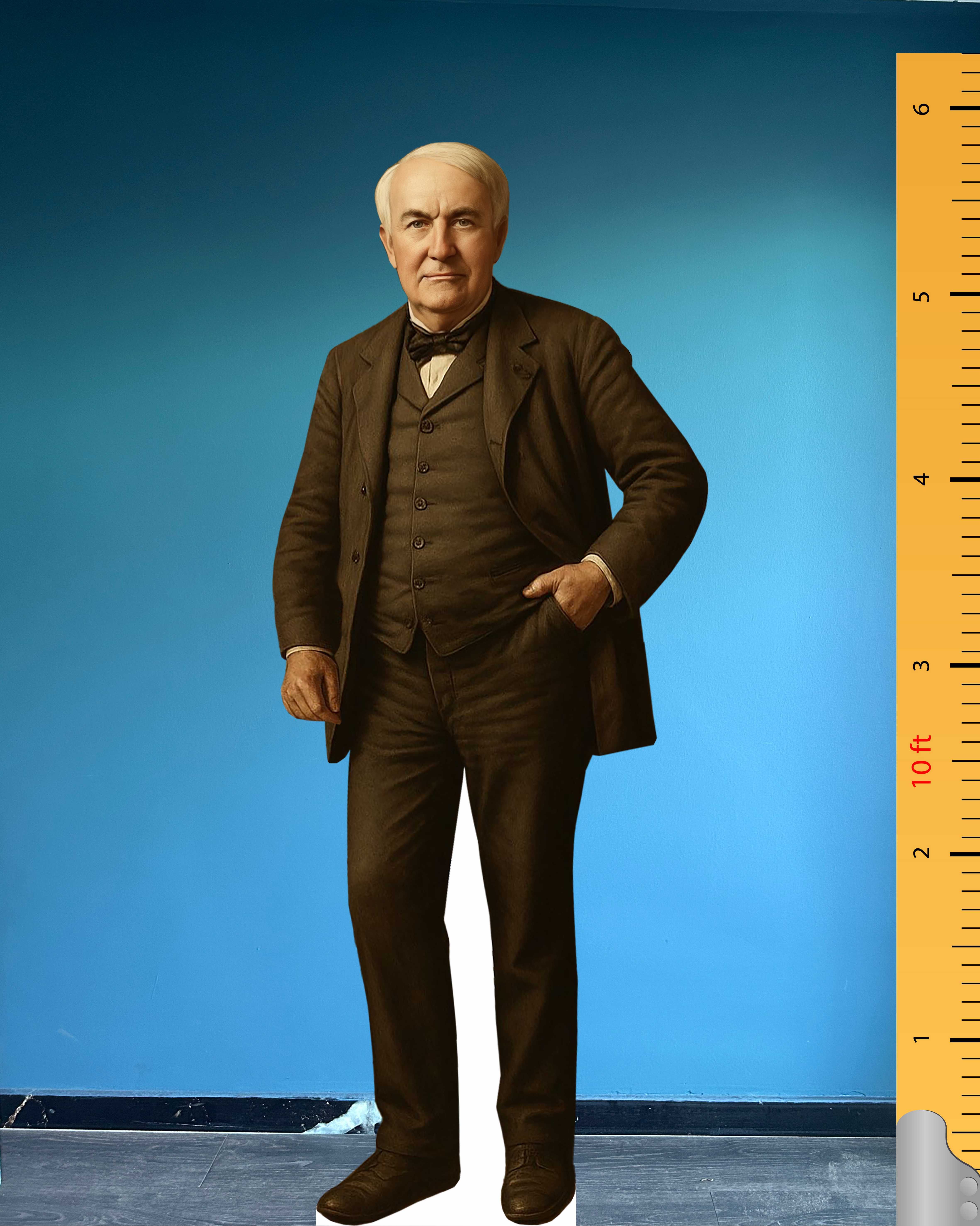 💡 Kartonowa postać w naturalnej wielkości Thomasa Edisona – Amerykański wynalazca celebryta standee