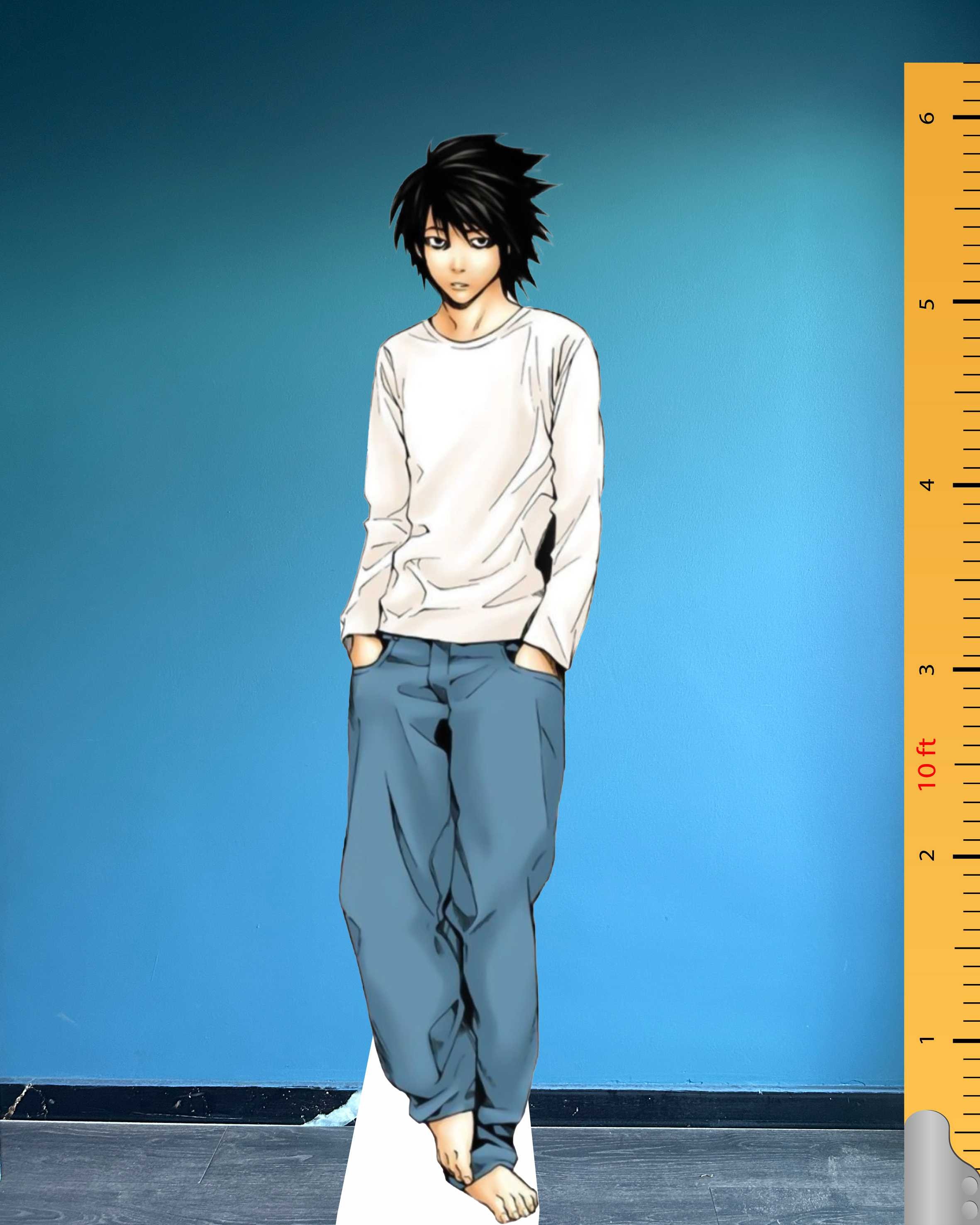 L Lawliet Hideki Ryuga Ryuzaki Cardboard Cutout Model Plastic L Figure Mockup
