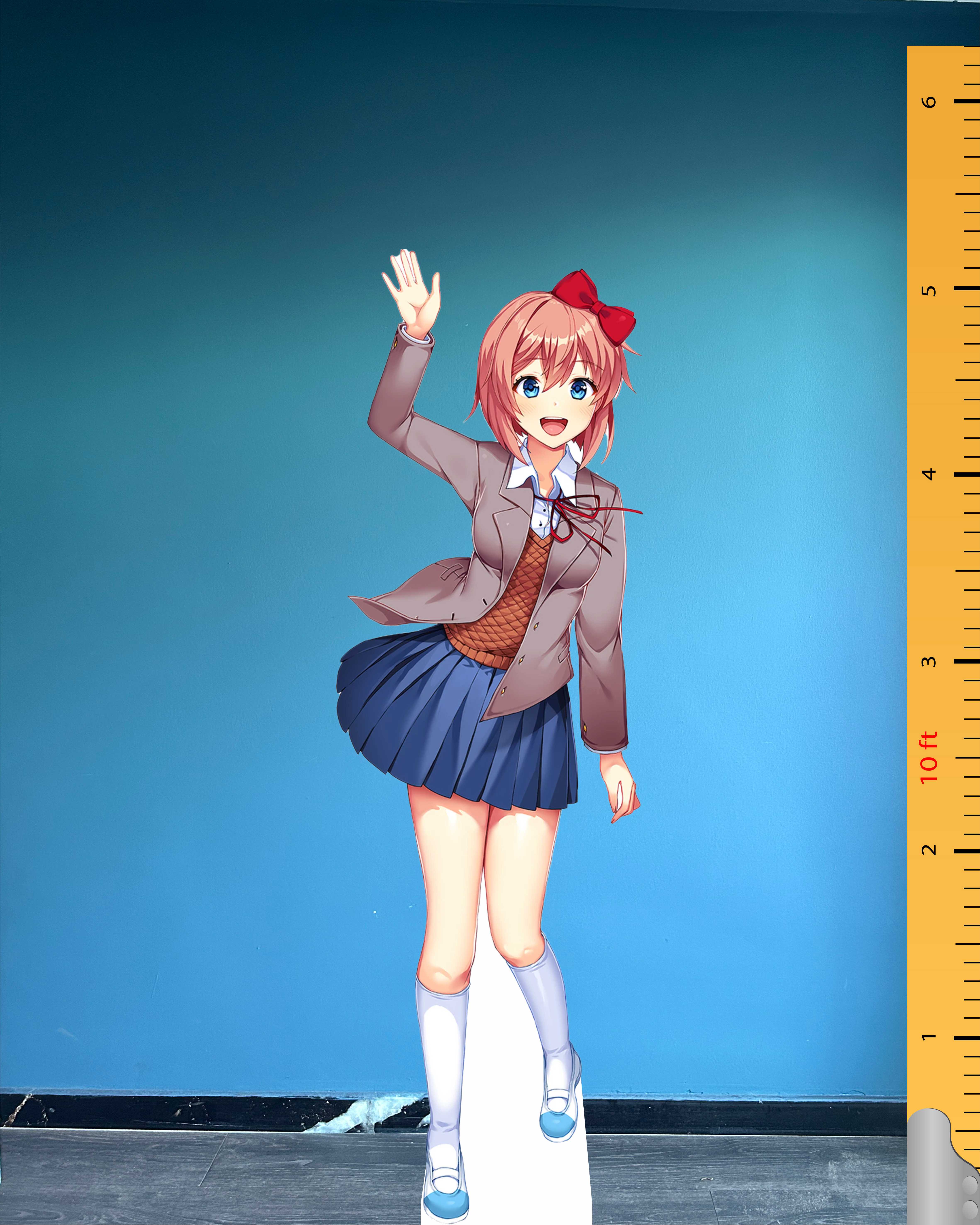 Sayori Anime  Maketi Ayaklı  2 Boyutlu Tam Boy Plastik Maket