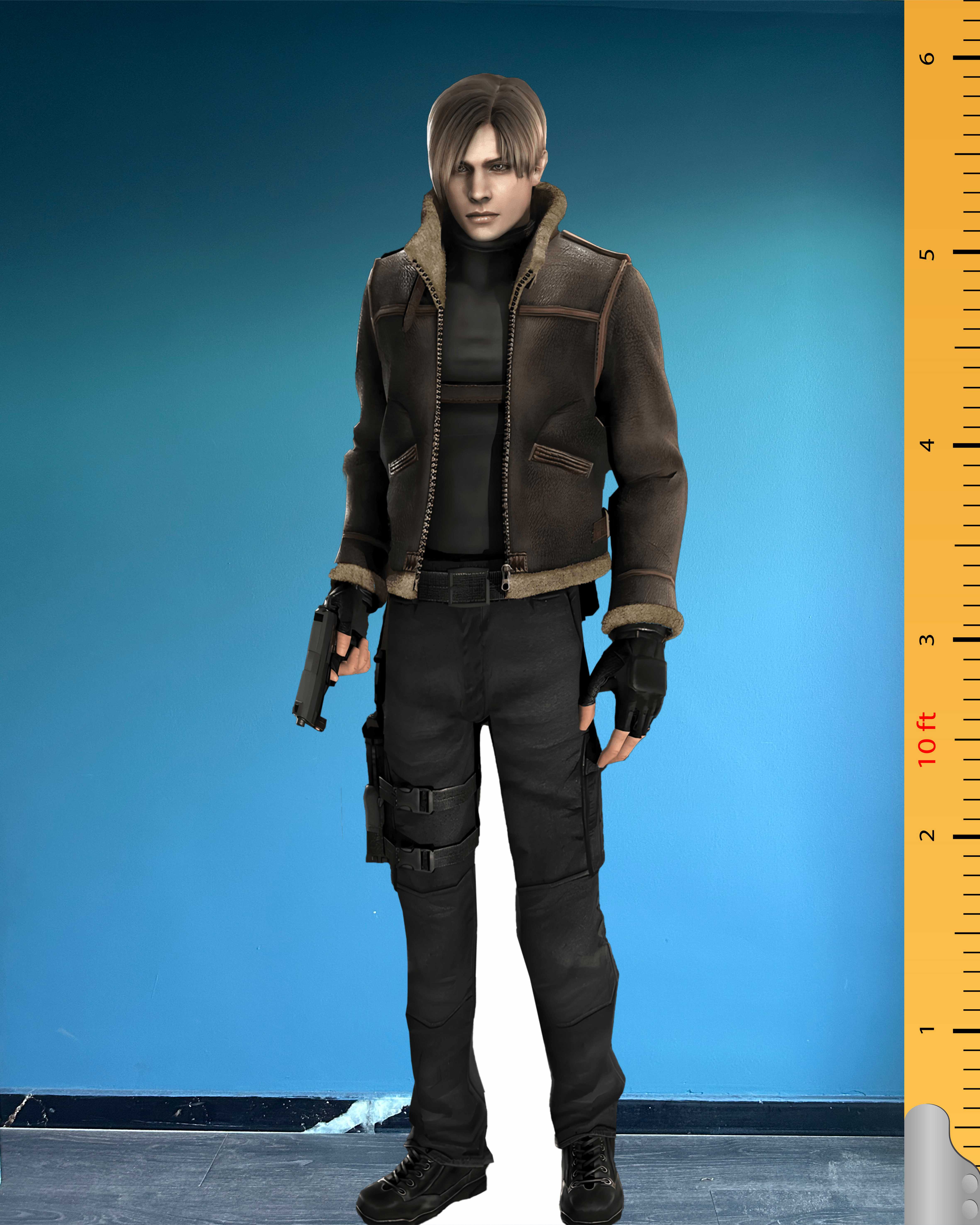 Leon S. Kennedy Custom Cardboard Cutouts Model Plastic Standee Resident Evil 4 Fictional Character 
