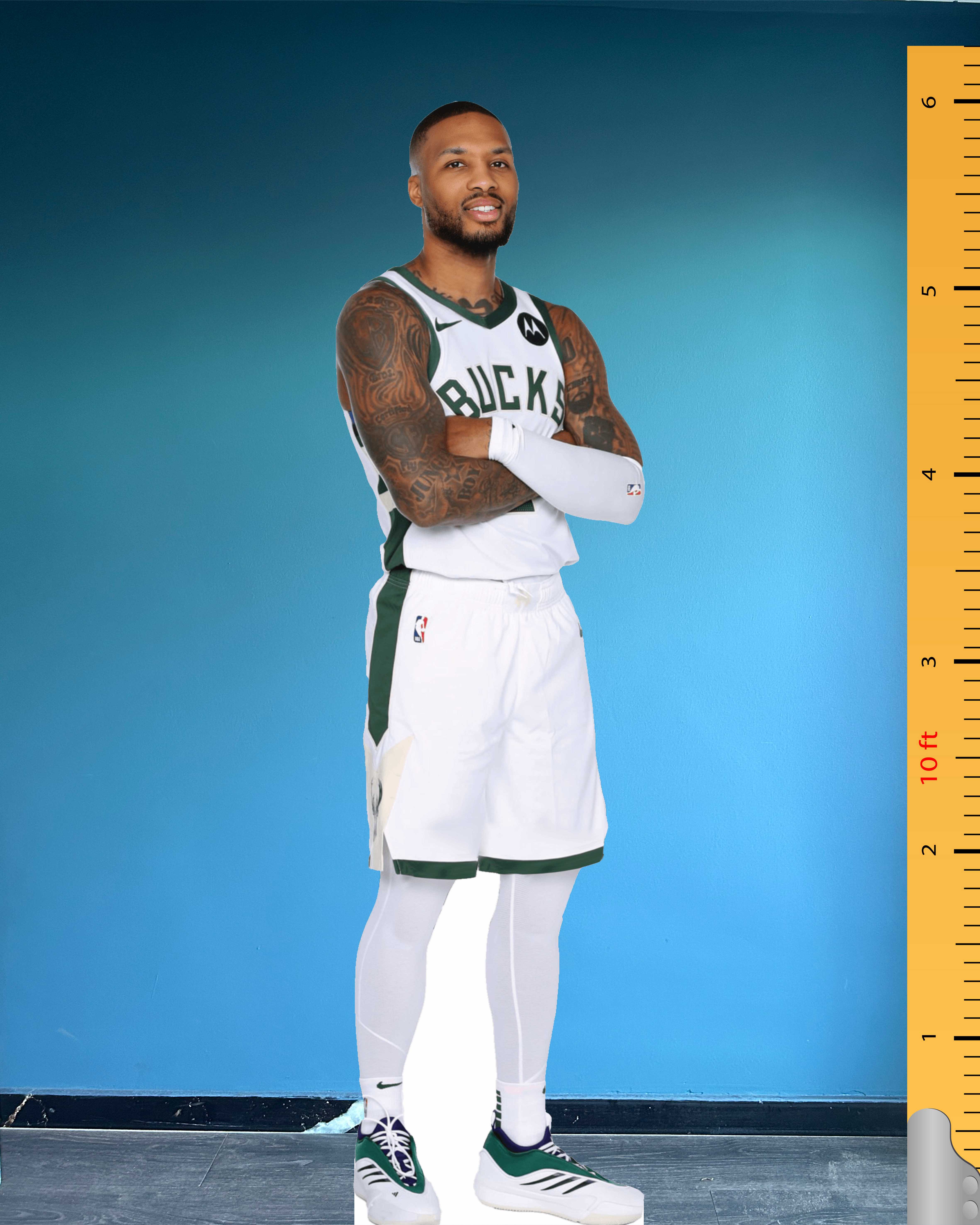 Damian Lillard Life Size Cardboard Cutout Model Celebrity Standee Milwaukee Bucks Number 0 NBA