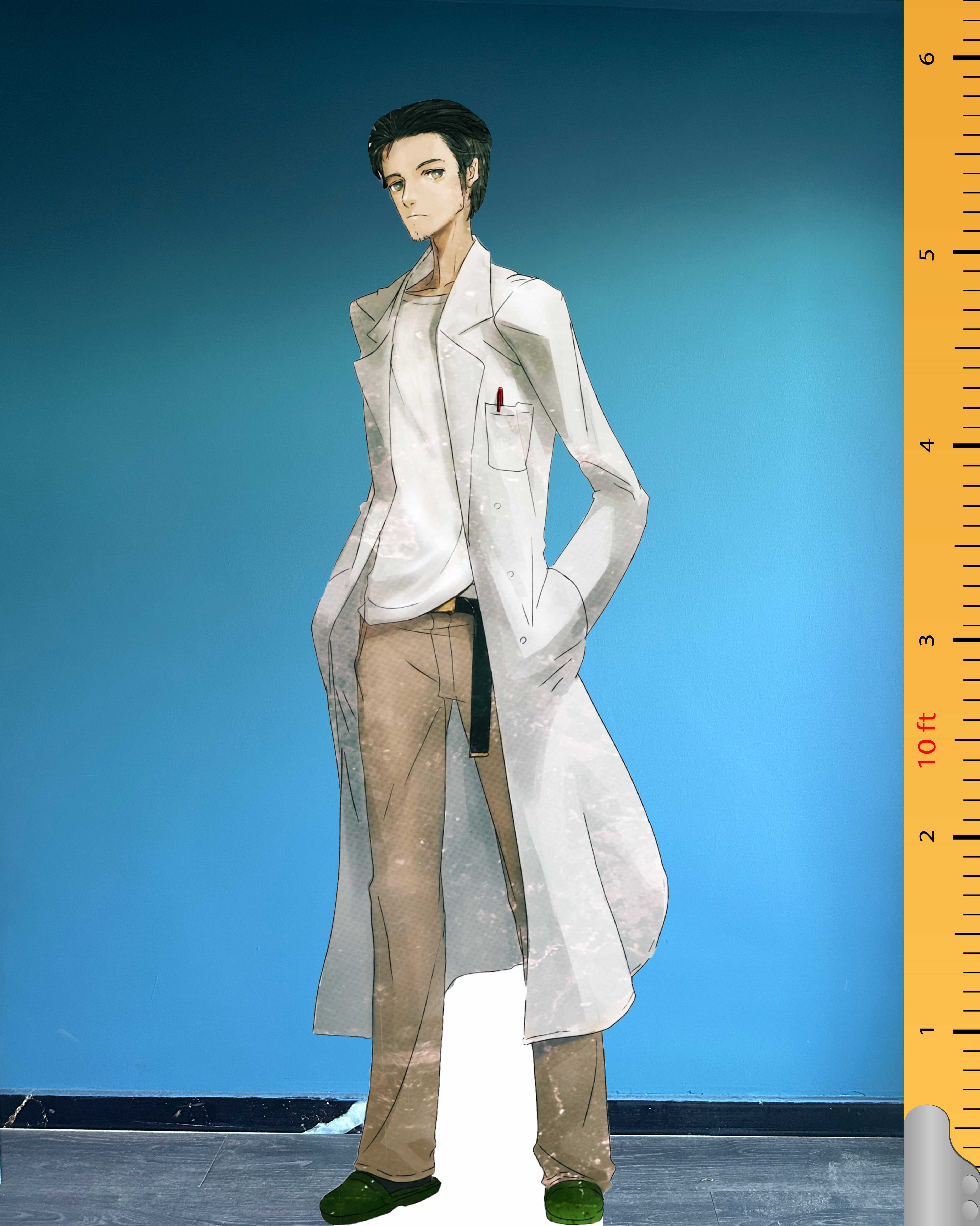 🧪Okabe Rintarou Cardboard Cutout Model – Steins;Gate Character Life-Size Anime Standee