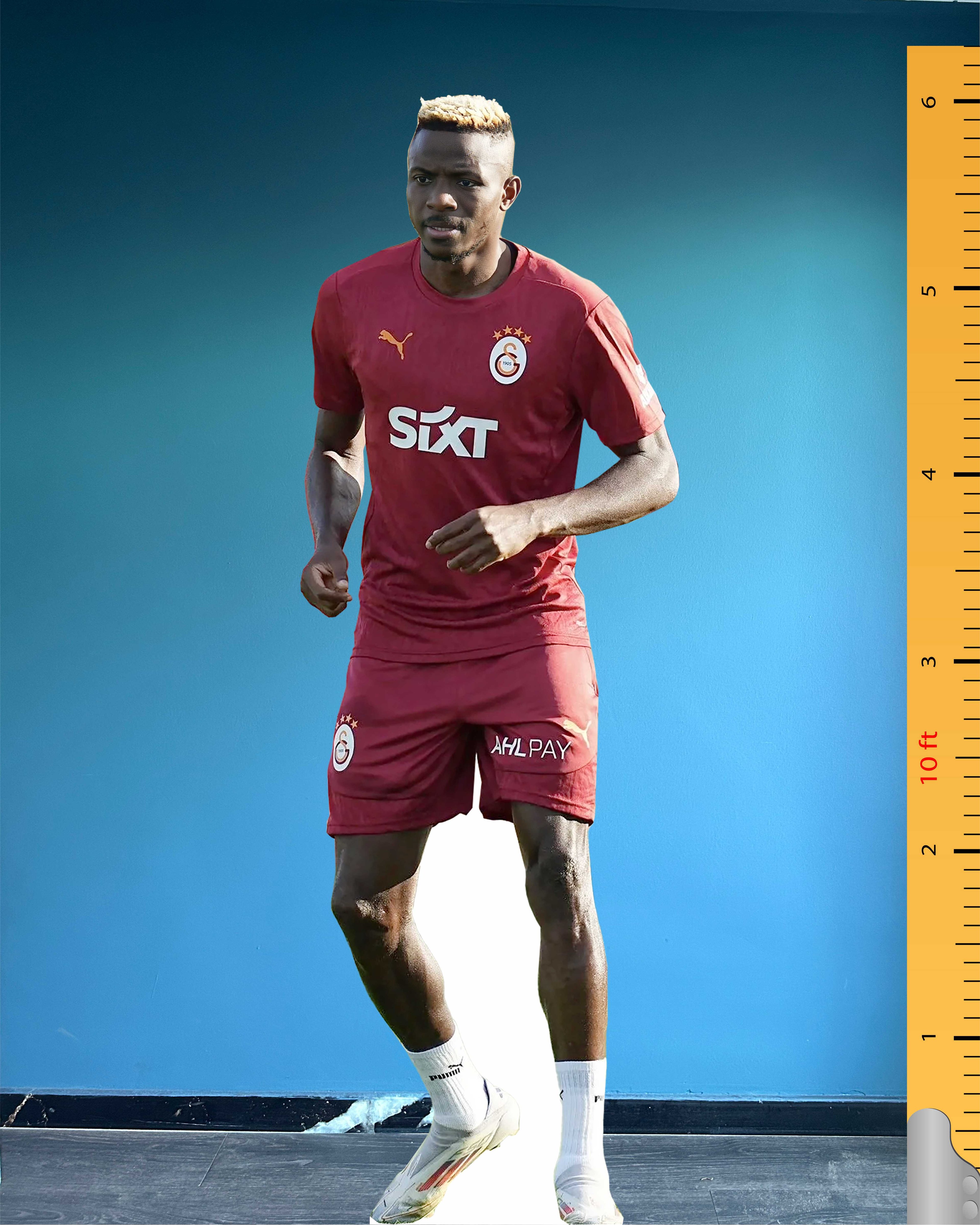 Victor Osimhen Tekturowy model wycinany w naturalnej wielkości z plastikową podstawką Victor James Osimhen