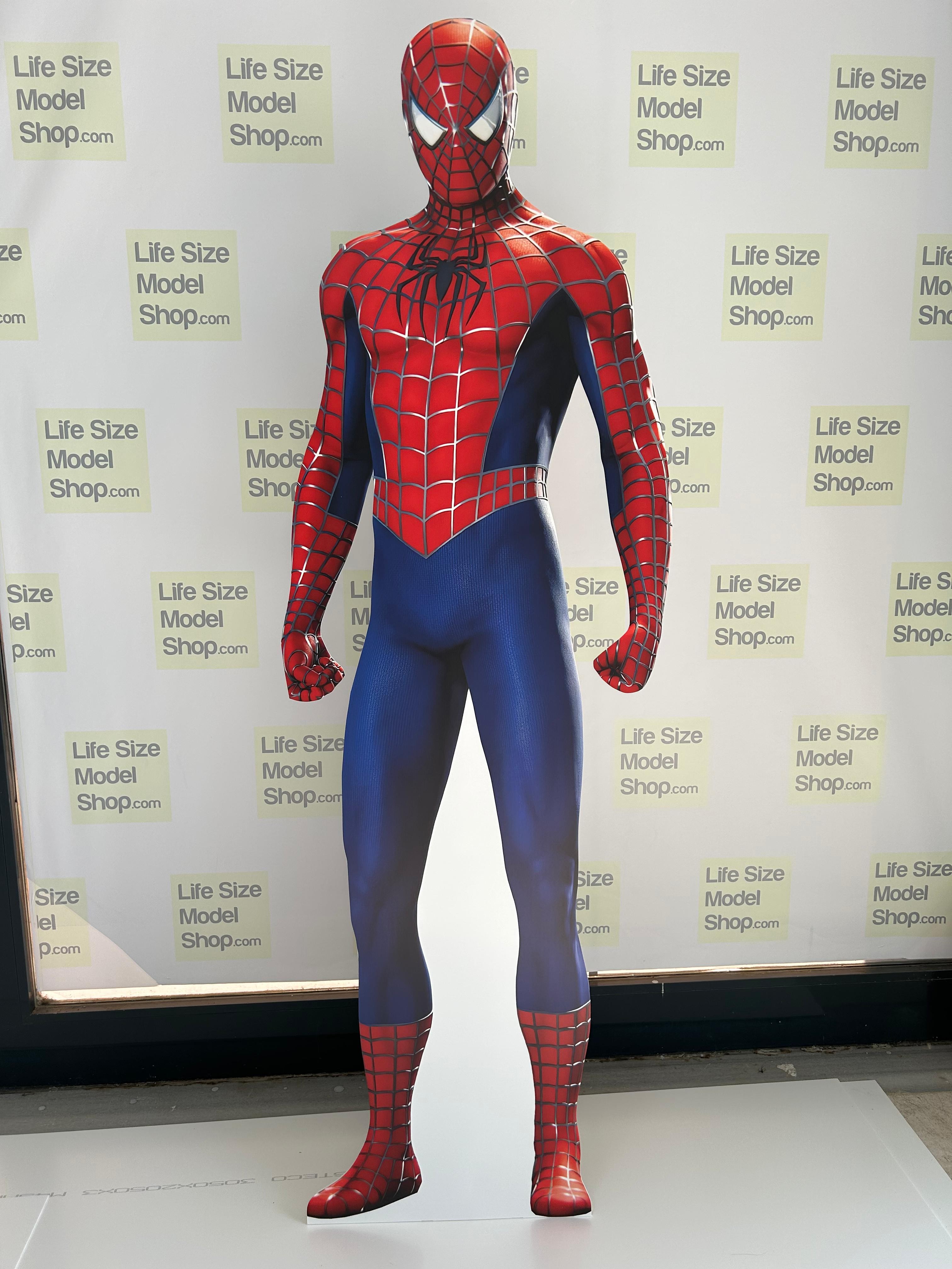 Maqueta de figura de héroe de cómic de cartón de Spiderman, maqueta de plástico