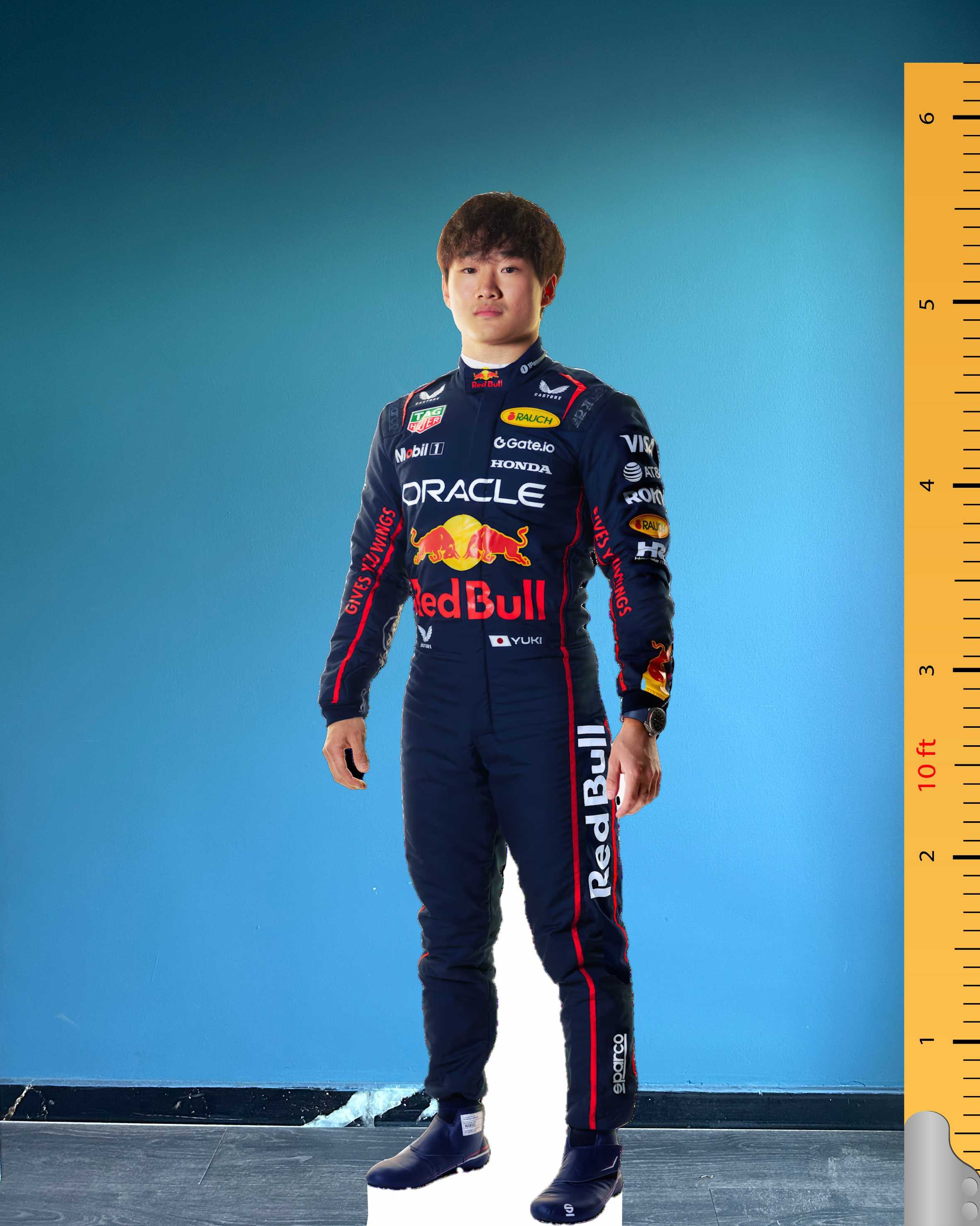 Yuki Tsunoda Cardboard Cutout Model Life Size Plastic Standee Model Japanese Racing Driver F1