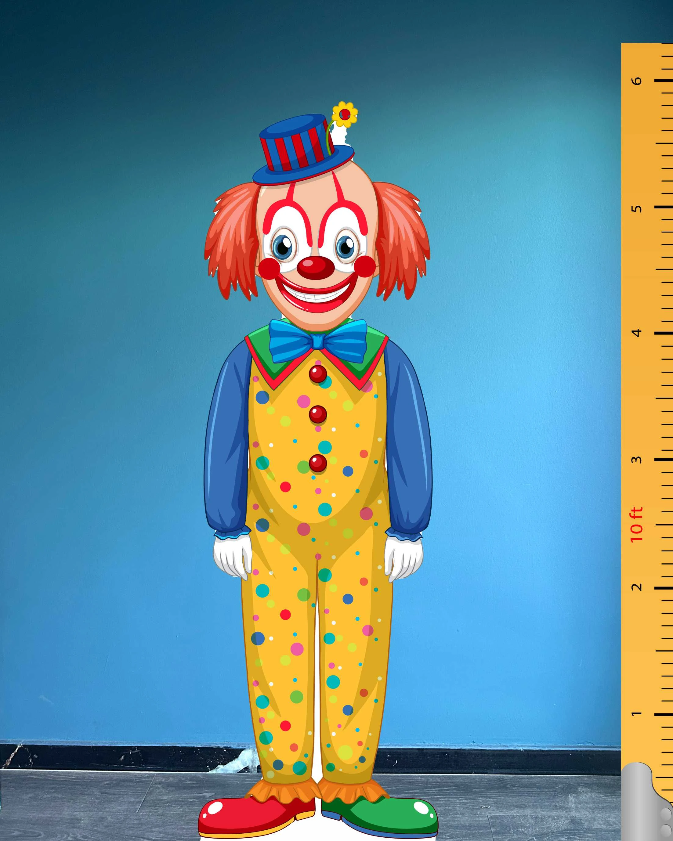 Clown Cardboard Maketi Ayaklı iki Boyutlu Tam Boy Plastik Maket Figur