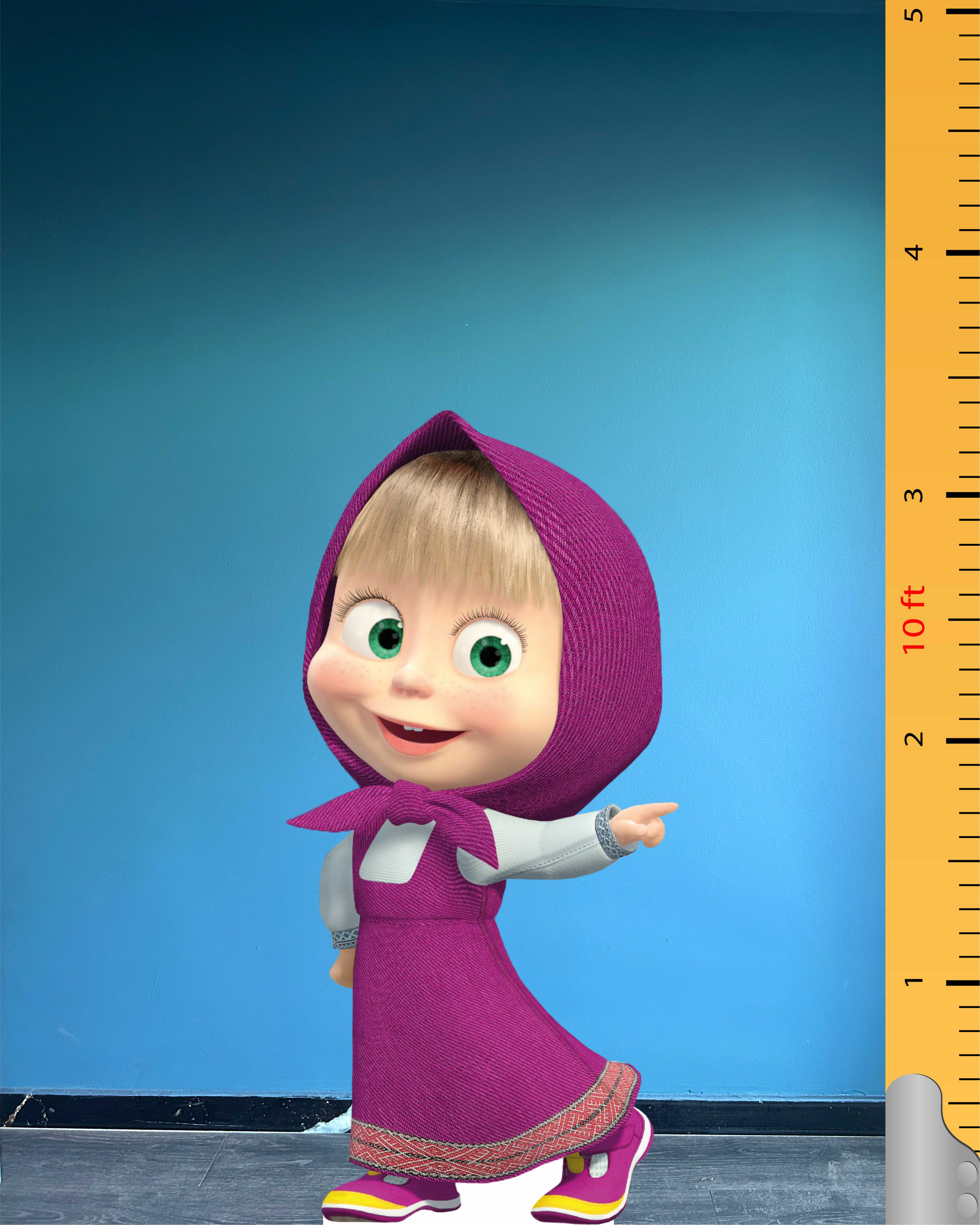 Masha Bear Cardboard Cutout Model 45 inc Animation Character Masha Figure Standee Model Mockup Cartoon