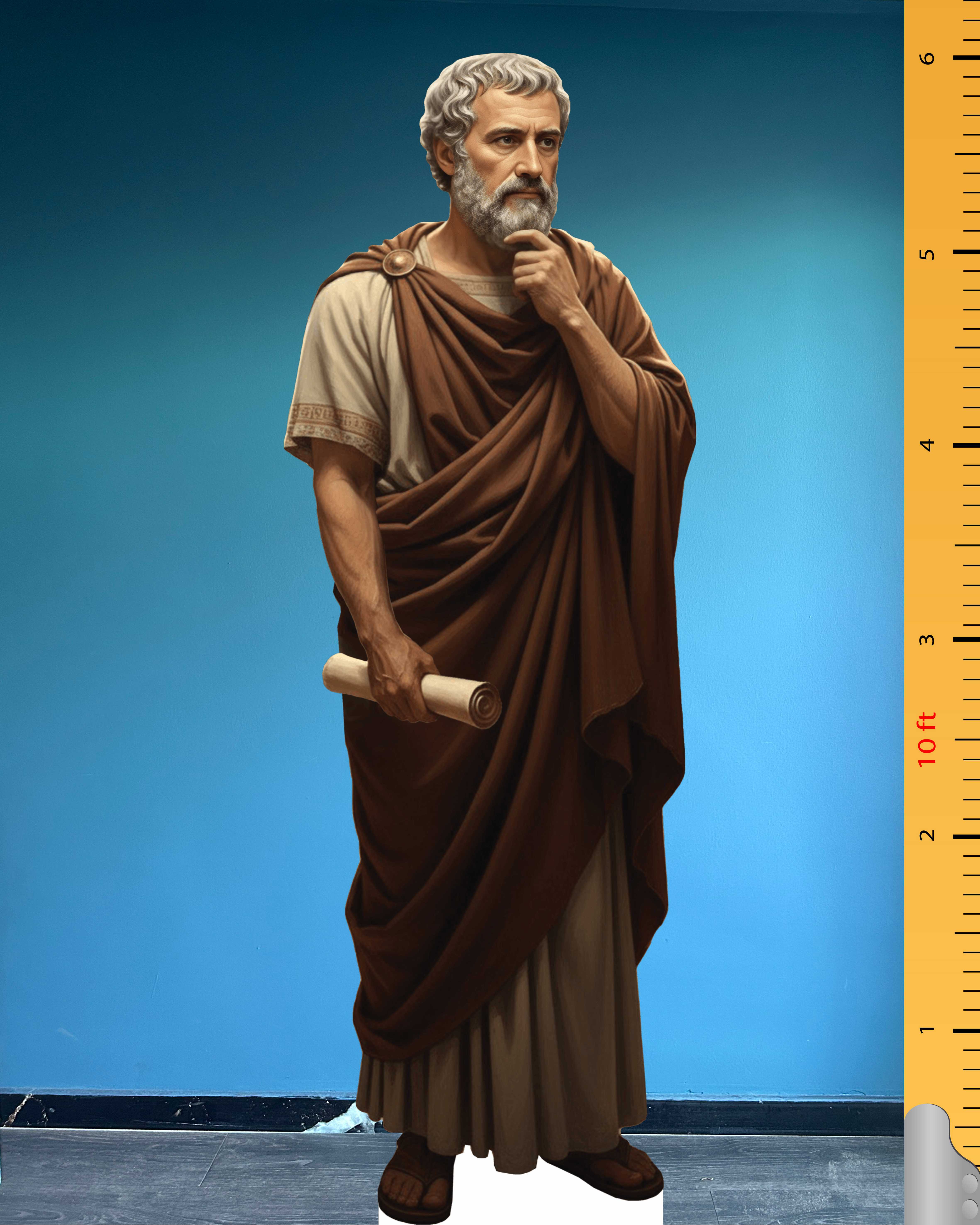 🏛️ Aristotle Cardboard Figure – Life-Size Ancient Greek Philosopher Standee Model