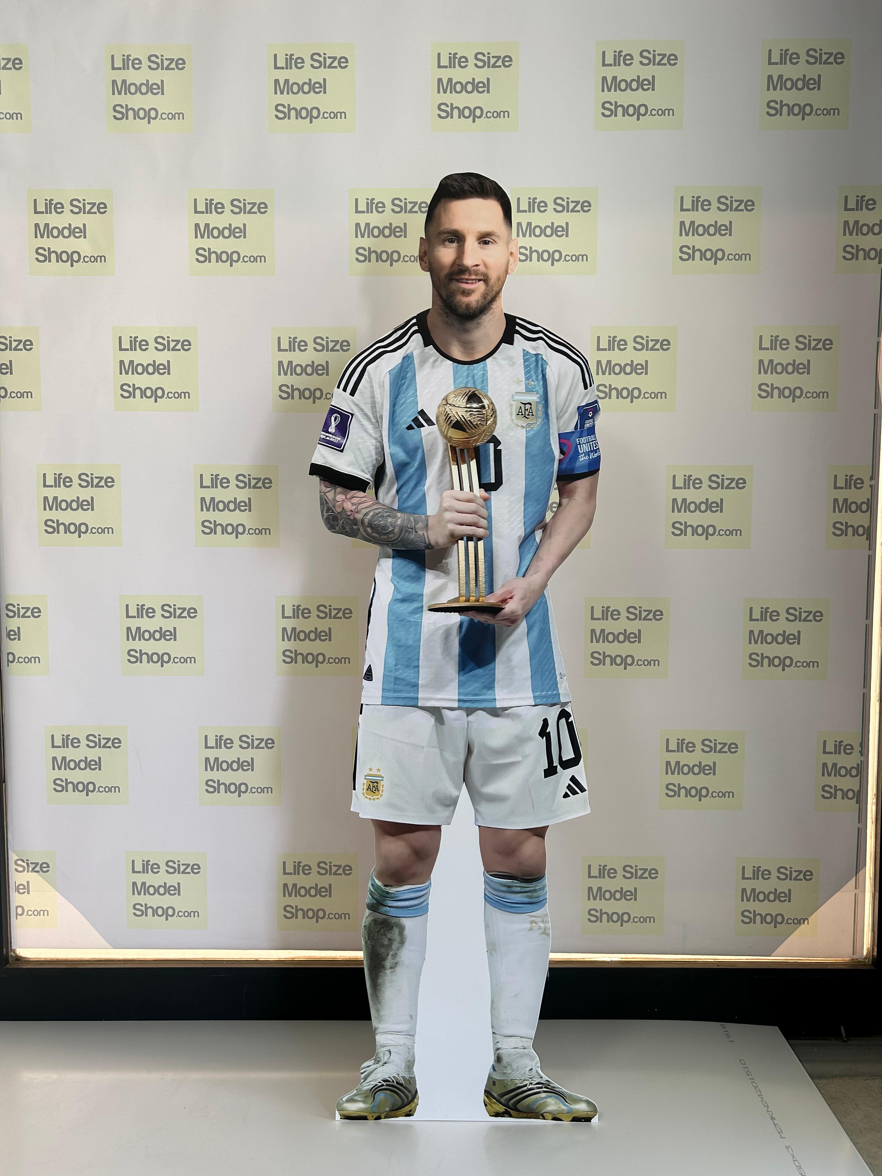 Lionel Andres Messi Modello di cartone ritagliato Leo Messi Maglia Argentina Figura Mockup