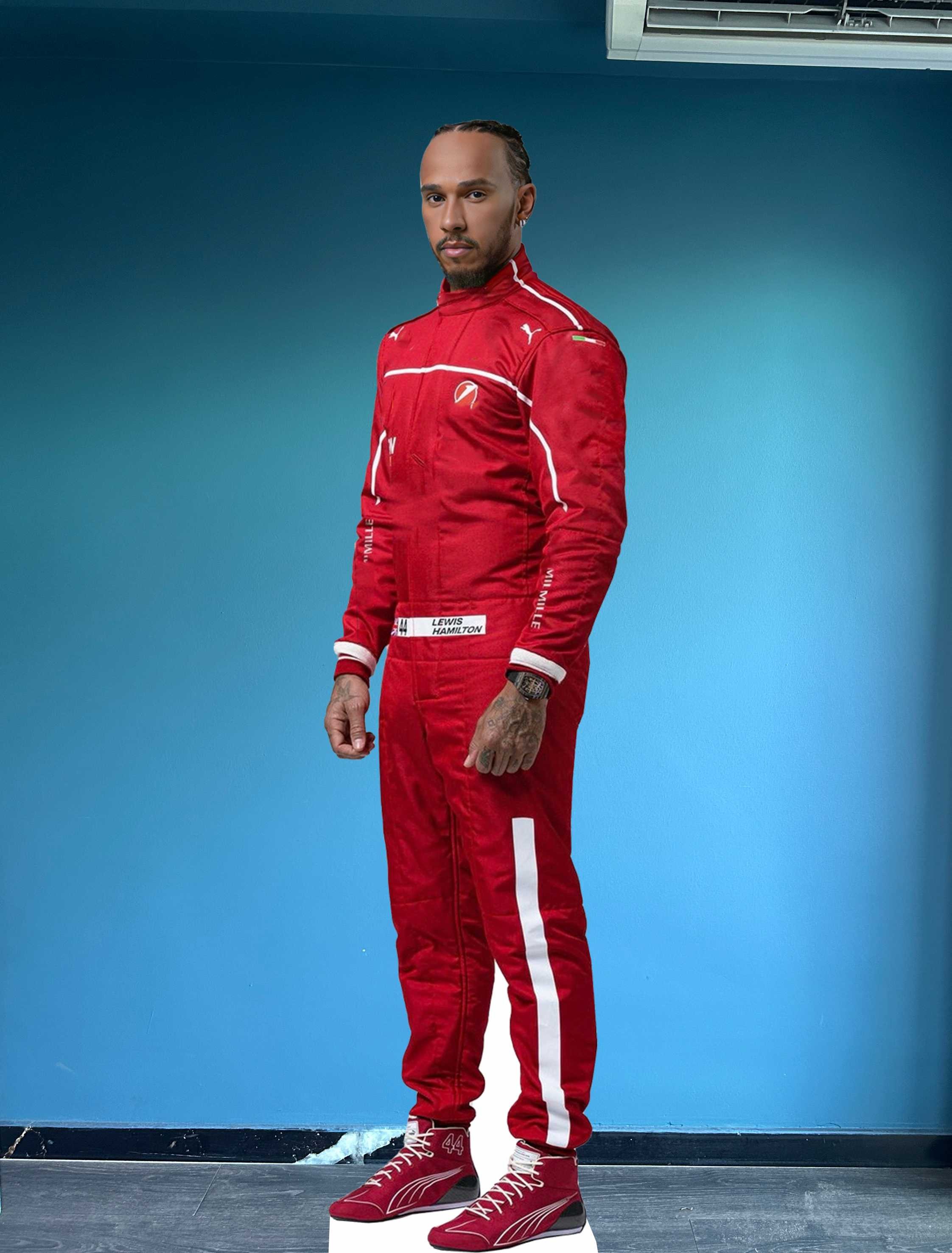 Lewis Hamilton Cardboard Cutout Model Red Uniform Pilot Lewis Life Size Model - Model 1