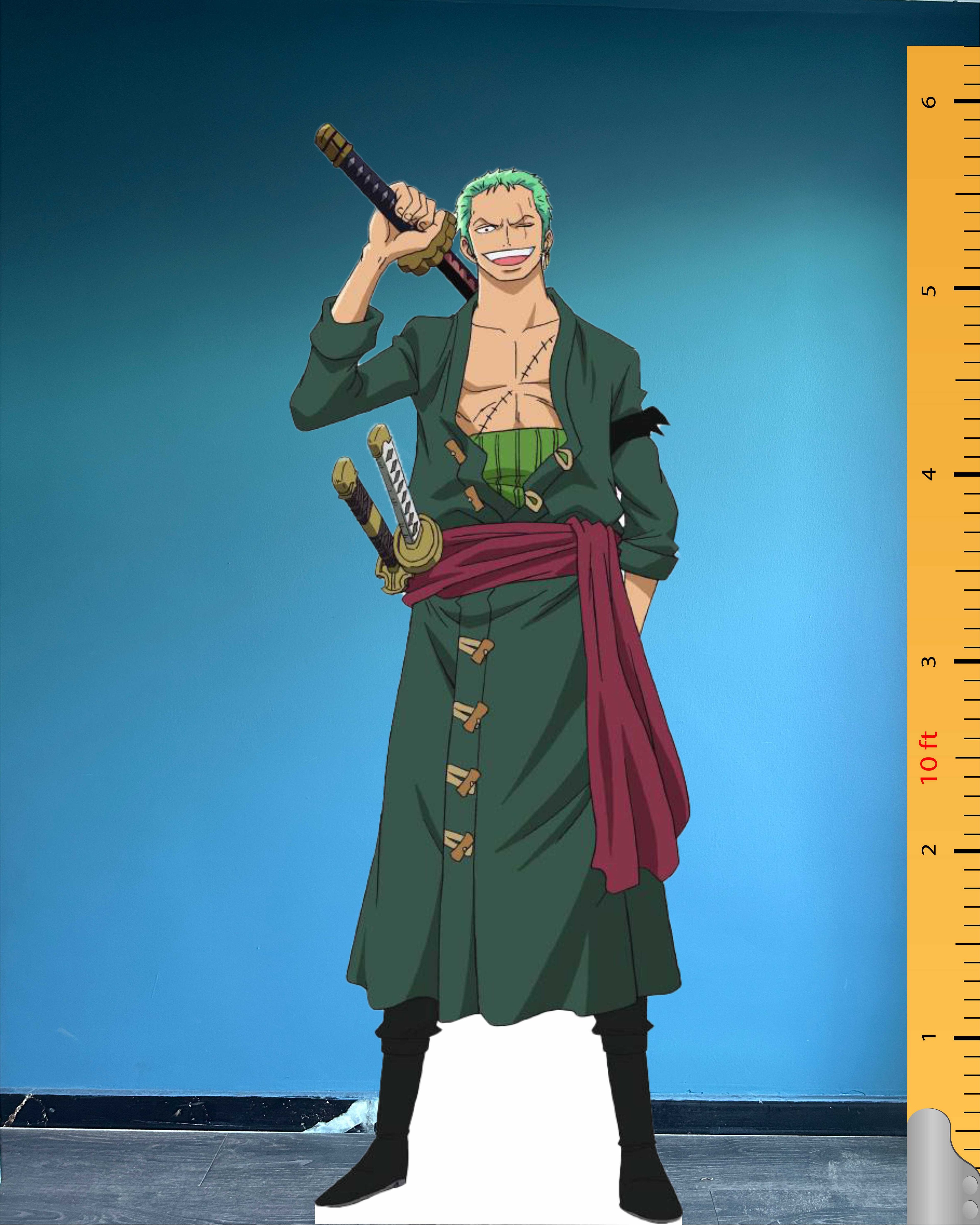 Modelo de cartón recortado de Roronoa Zoro, figura de plástico de pie, modelo de anime de Roronoa Zoro