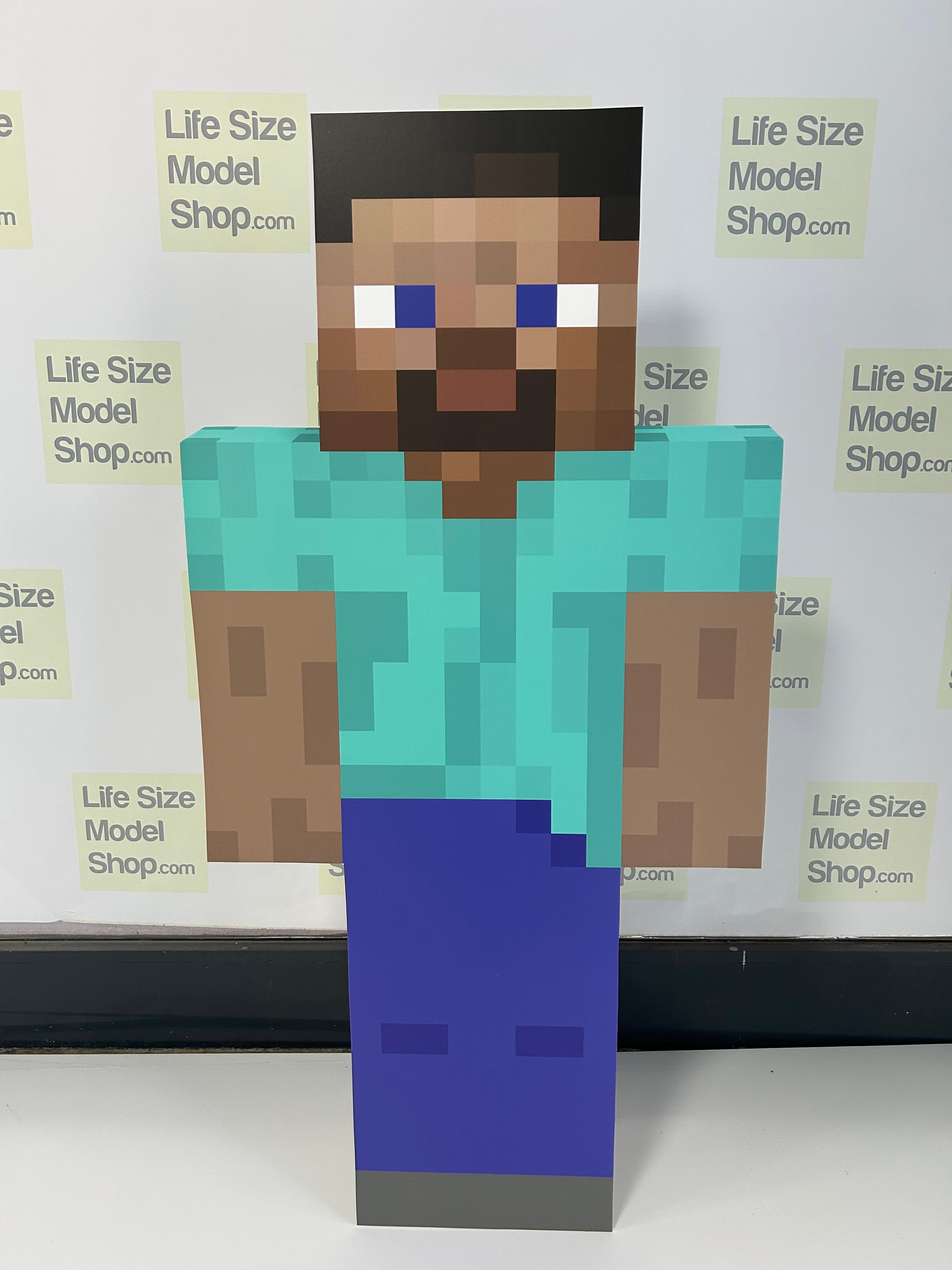 Figura de Minecraft de plástico de Steve, modelo recortado de cartón