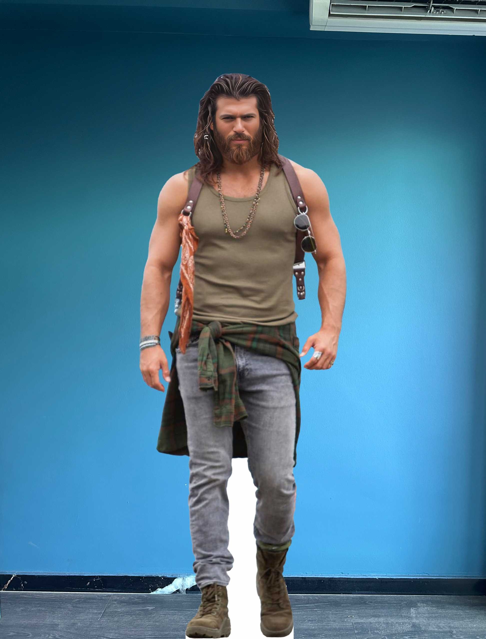 Can Yaman Cardboard Cutout Model Life Size Plastic Standee Turkish Actor Mockup