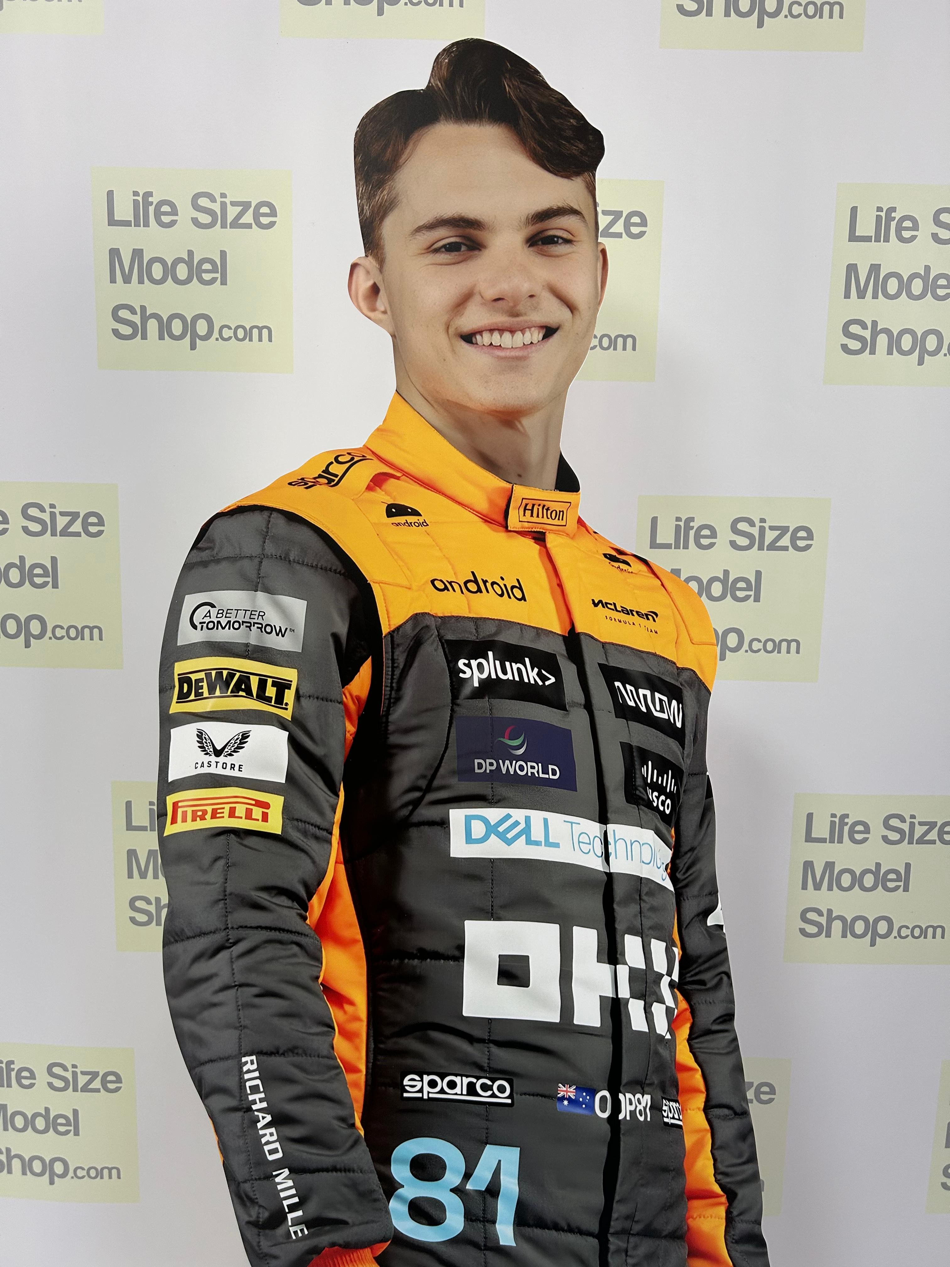 Oscar Piastri Recorte de papelão Standee Modelo Oscar F1 Piloto de carro de corrida Figura de piloto
