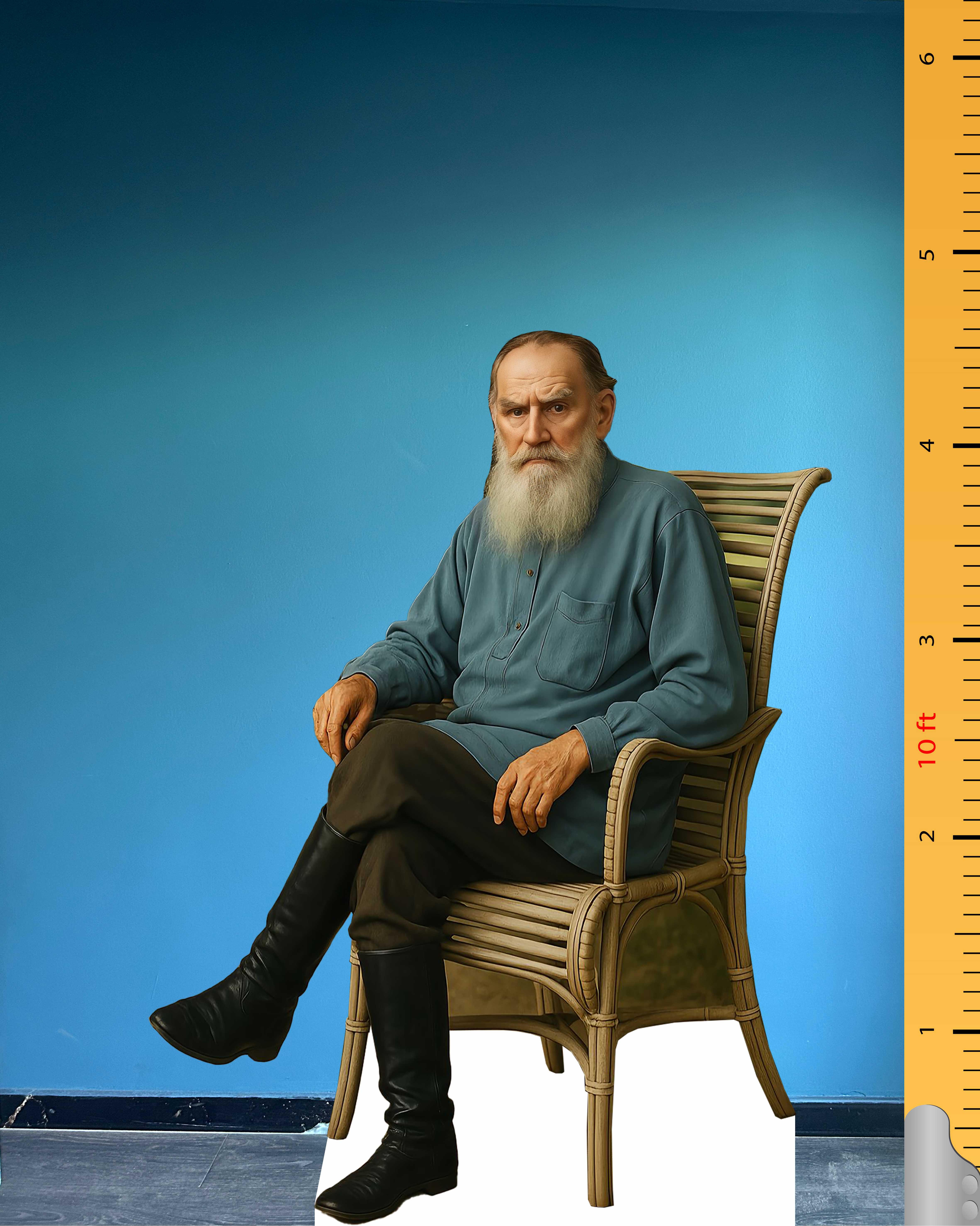 📚 Lev Nikolayevich Tolstoy Full-Size Cardboard Model – The Giant of Literature at Your Side!