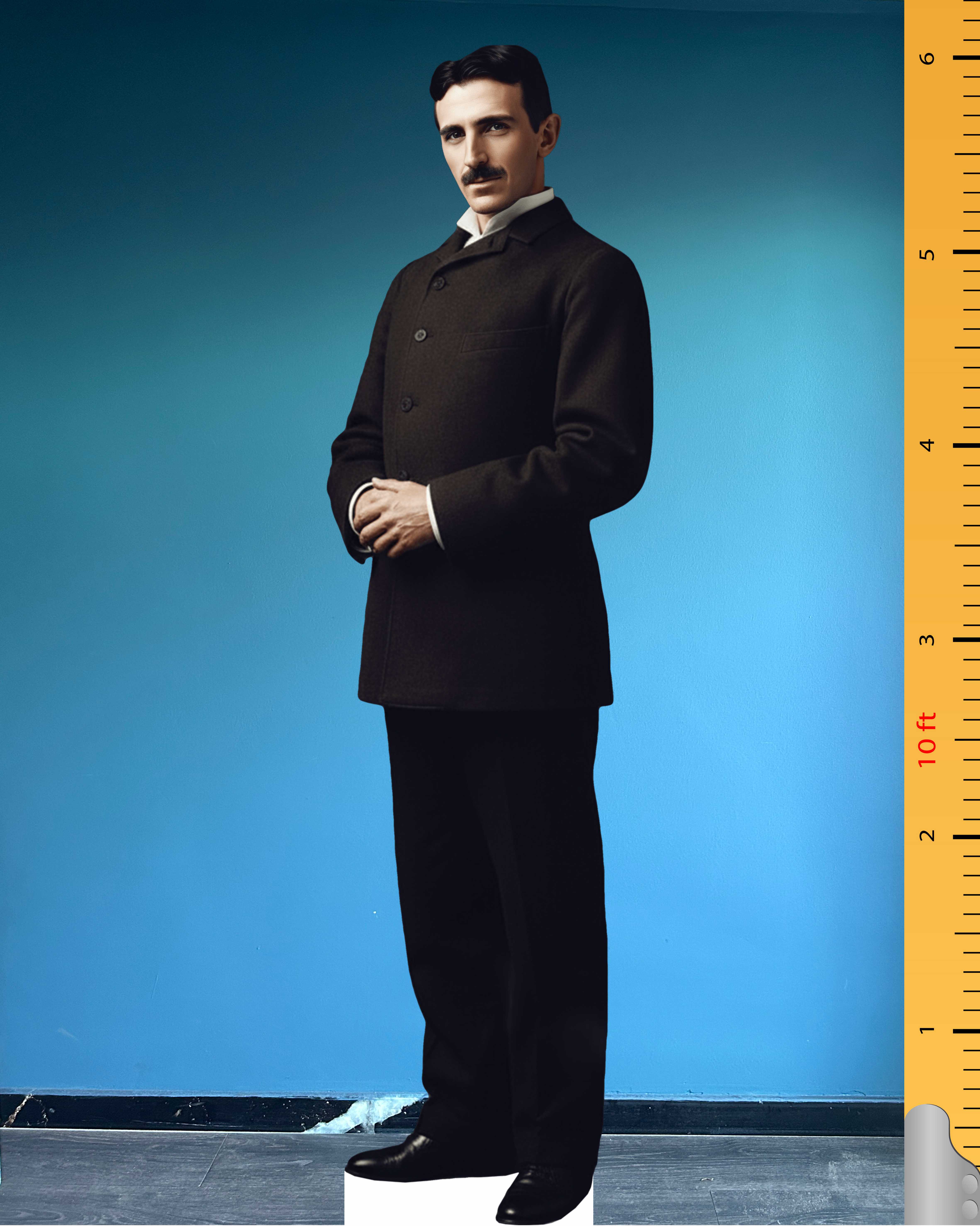 ⚡ Nikola Tesla Life-Size Cardboard Cutout – Inventor & Electrical Engineer Standee for Scientific & Educational Displays