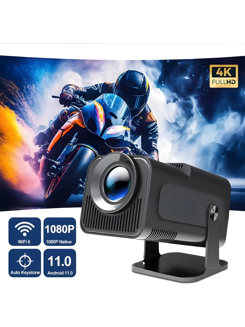 HY320 Mini Siyah Taşınabilir Sinema Projeksiyon Cihazı Ev Sineması Bluetooth Android Projeksiyon