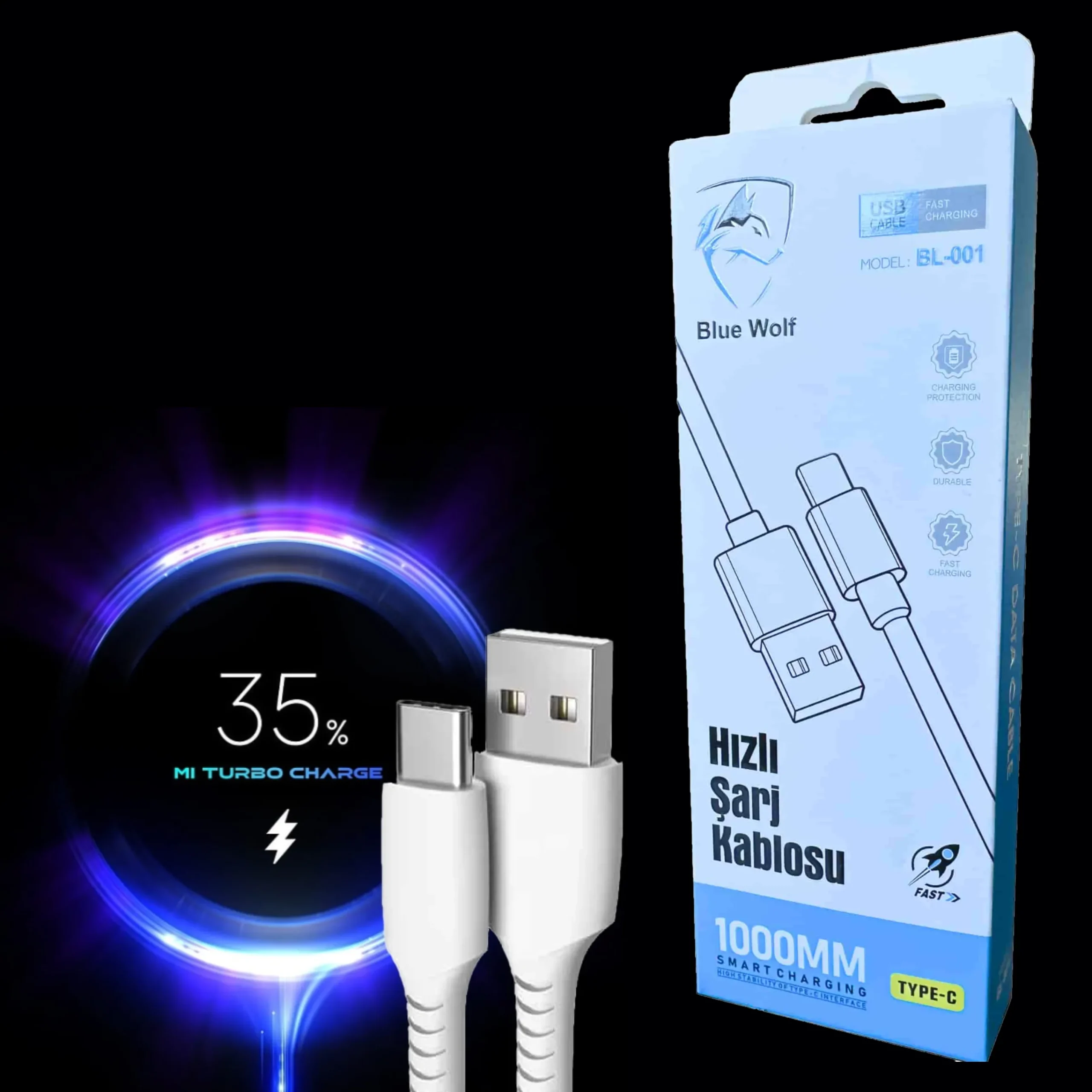 3.1A Turbo Hızlı TYPE-C Şarj Kablosu