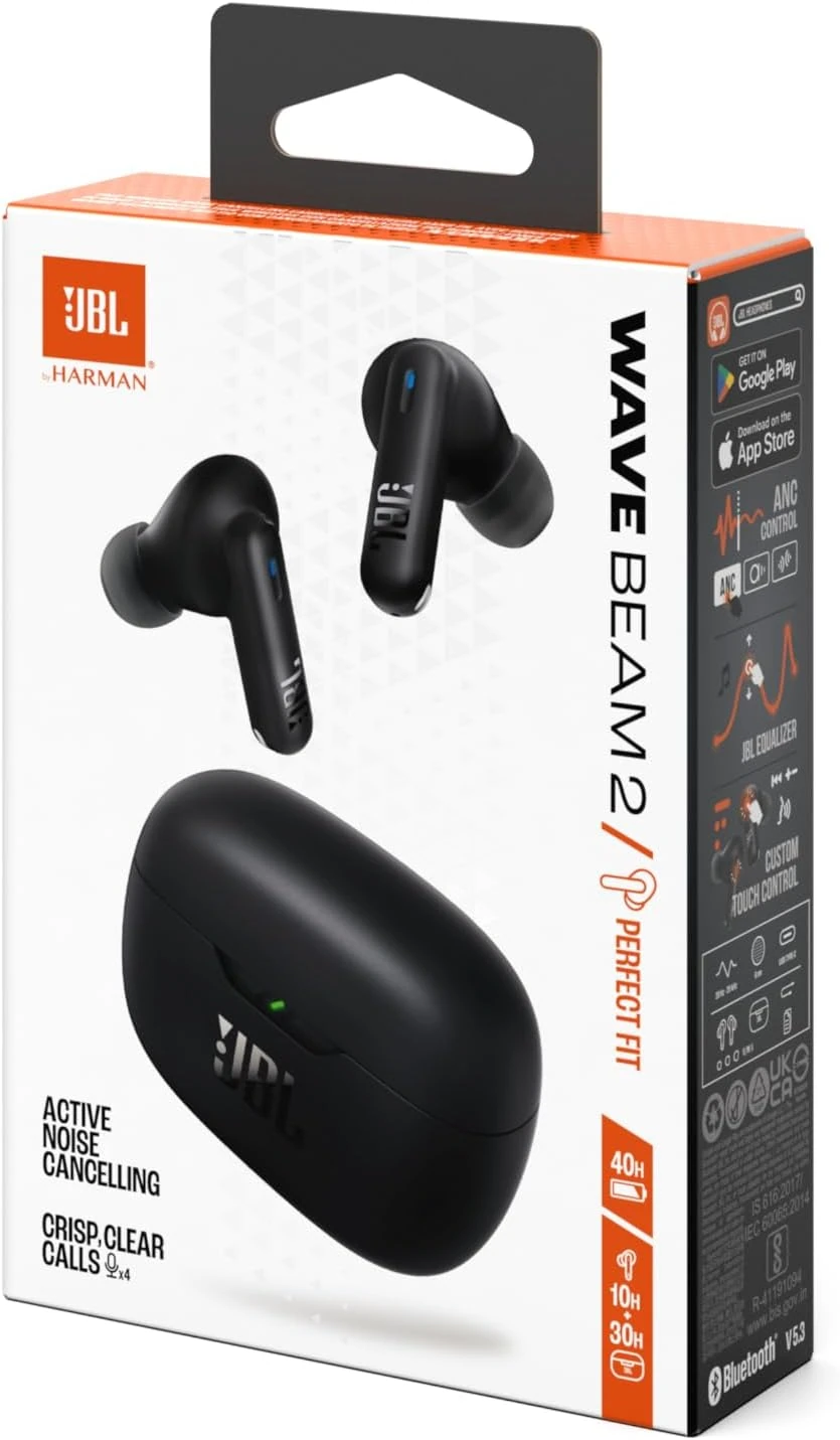 JBL Wave Beam2, Kablosuz Kulakiçi Kulaklık, IE, Siyah