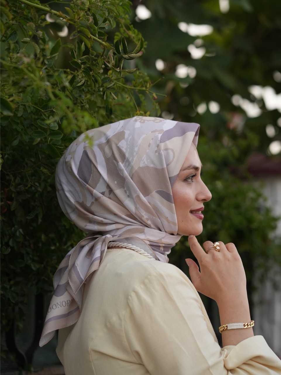 LAVİNYA DESEN SOFT EŞARP - KUMTAŞI LİLA image