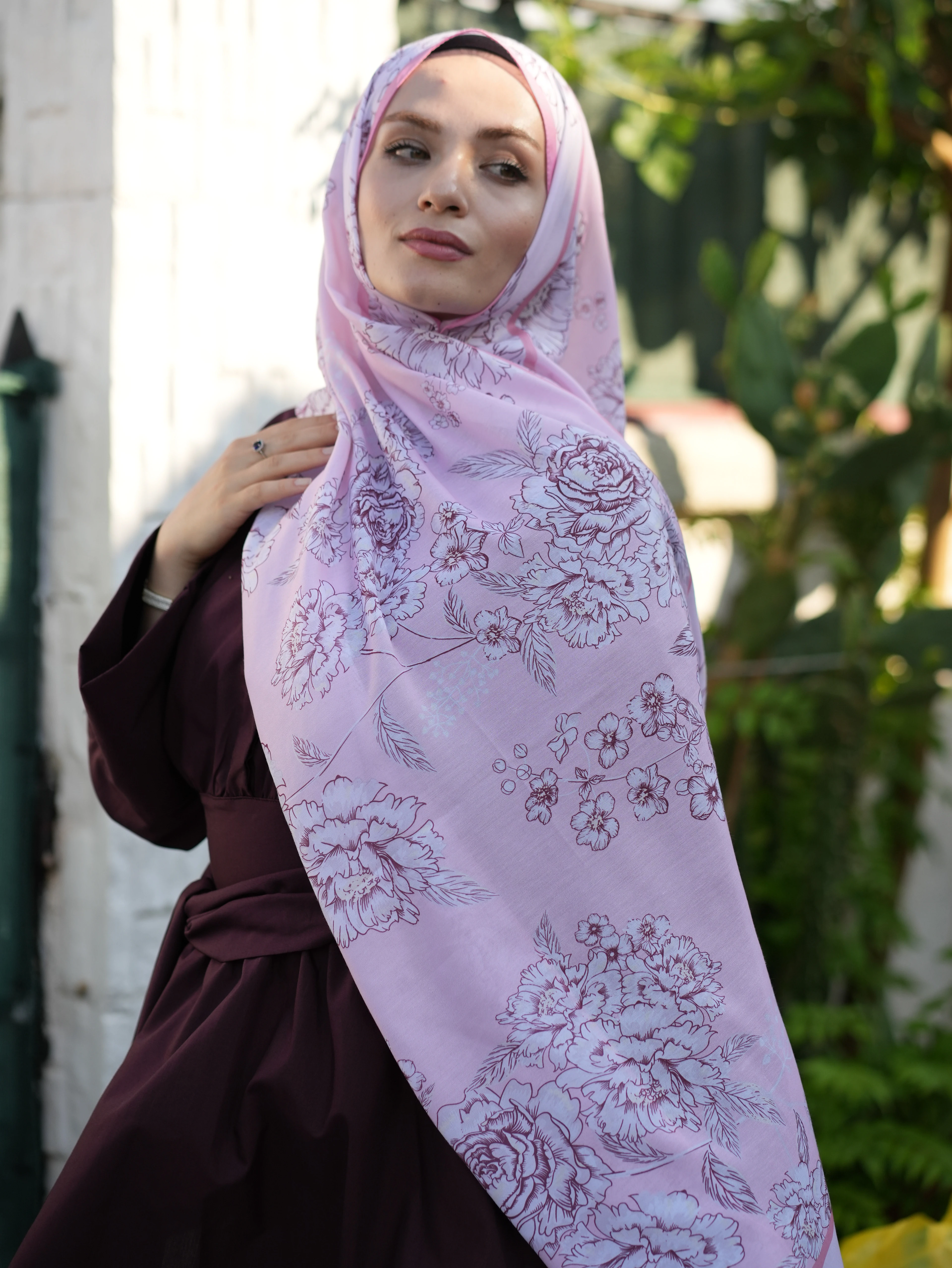GÜL BAHÇESİ DESEN SOFT ŞAL - PEMBE image