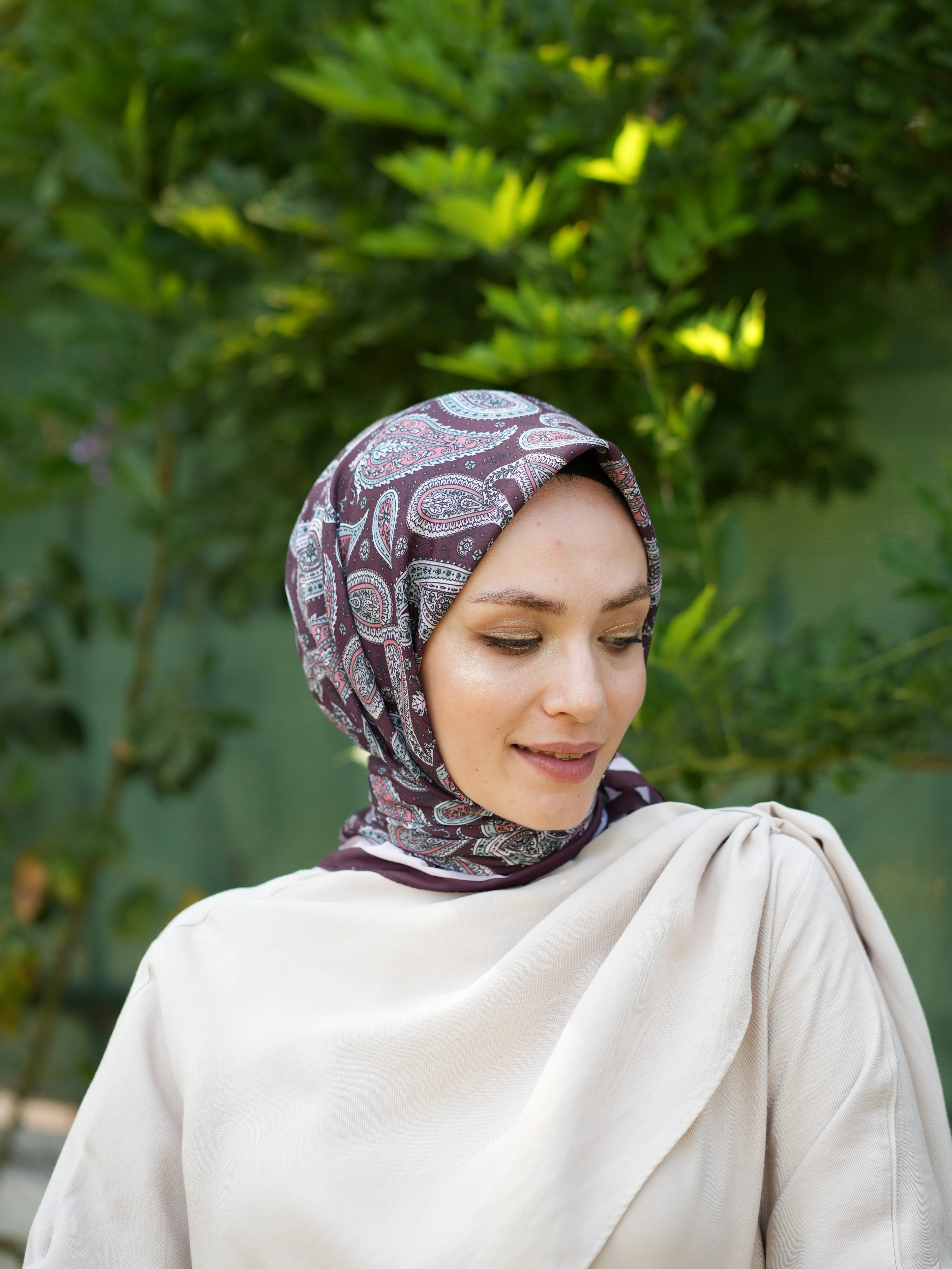 GENİŞ ETNİK DESEN EŞARP - ANTRA MOR image