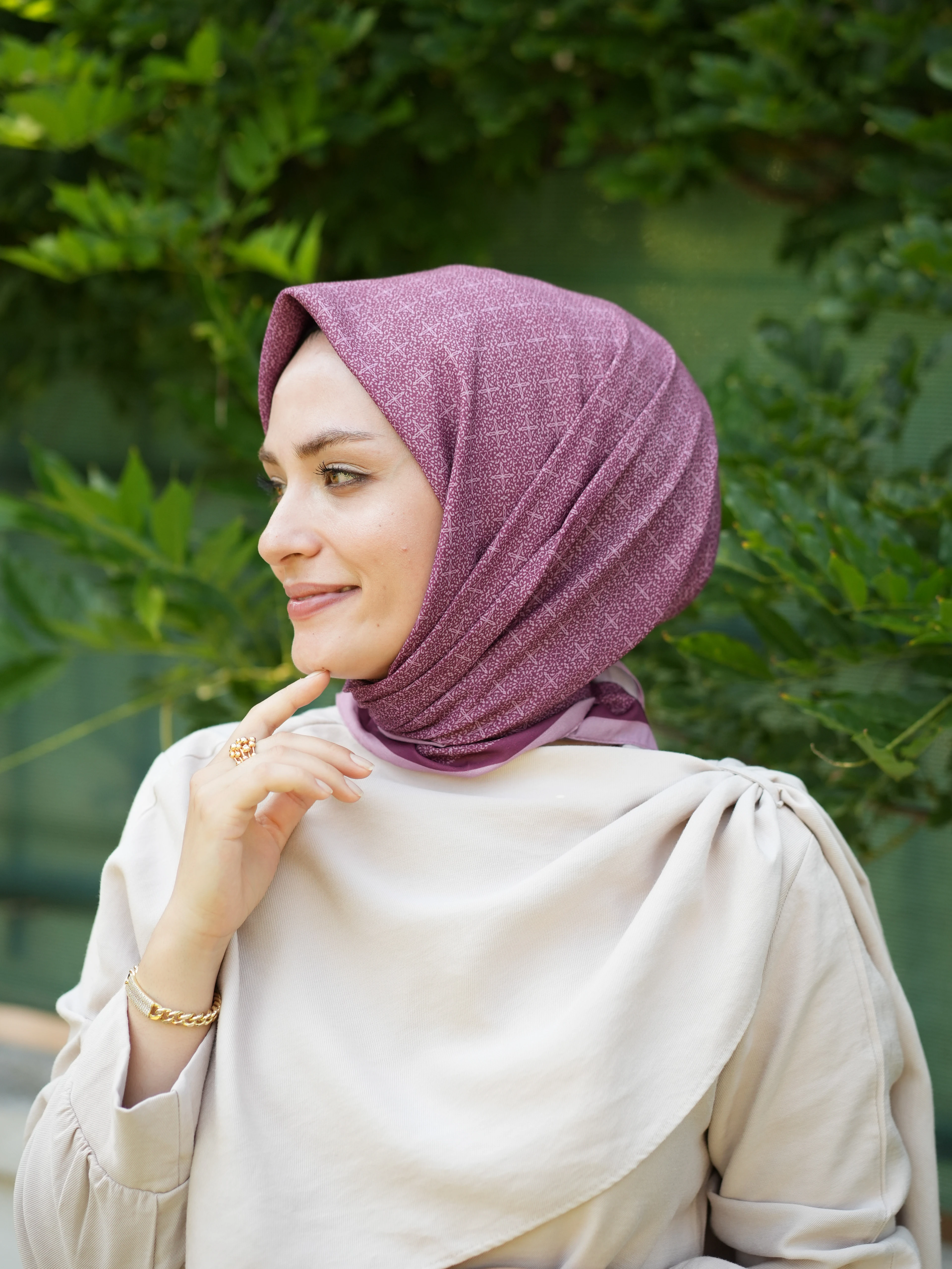 GECE YILDIZI SOFT EŞARP - VİŞNE main variant image