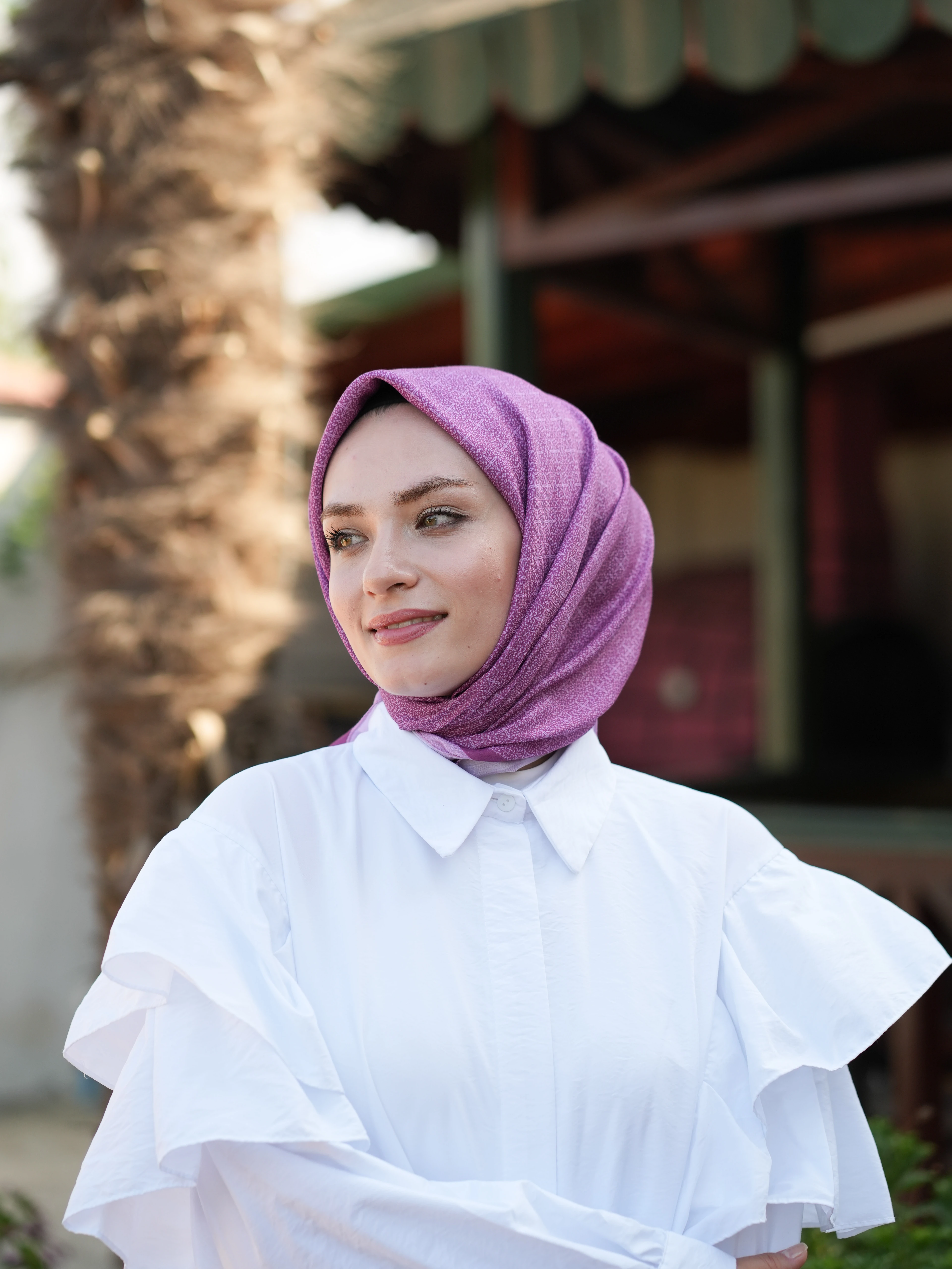 GECE YILDIZI SOFT EŞARP - KOYU PEMBE main variant image