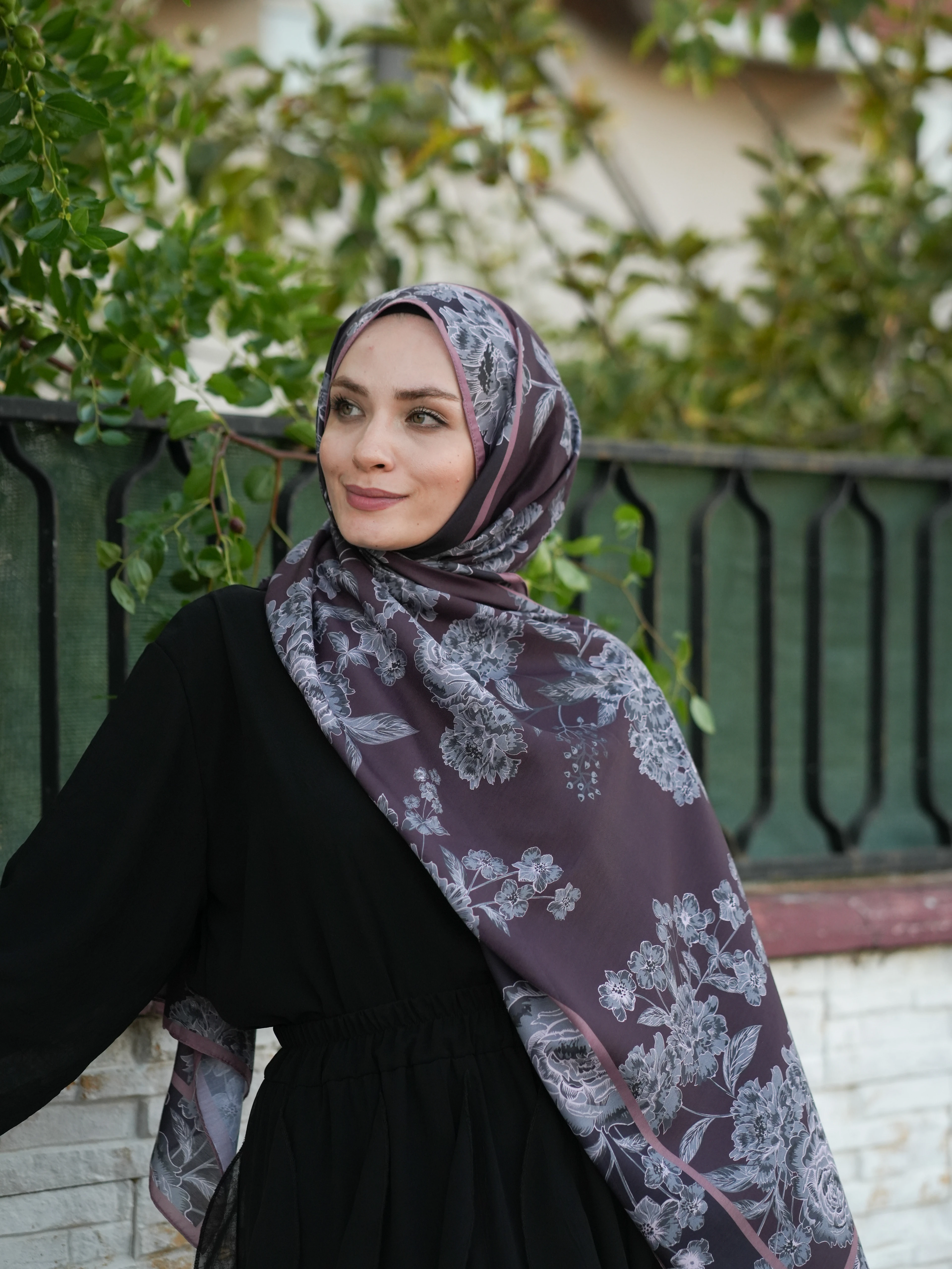 GÜL BAHÇESİ DESEN SOFT ŞAL - GÜL KURUSU image