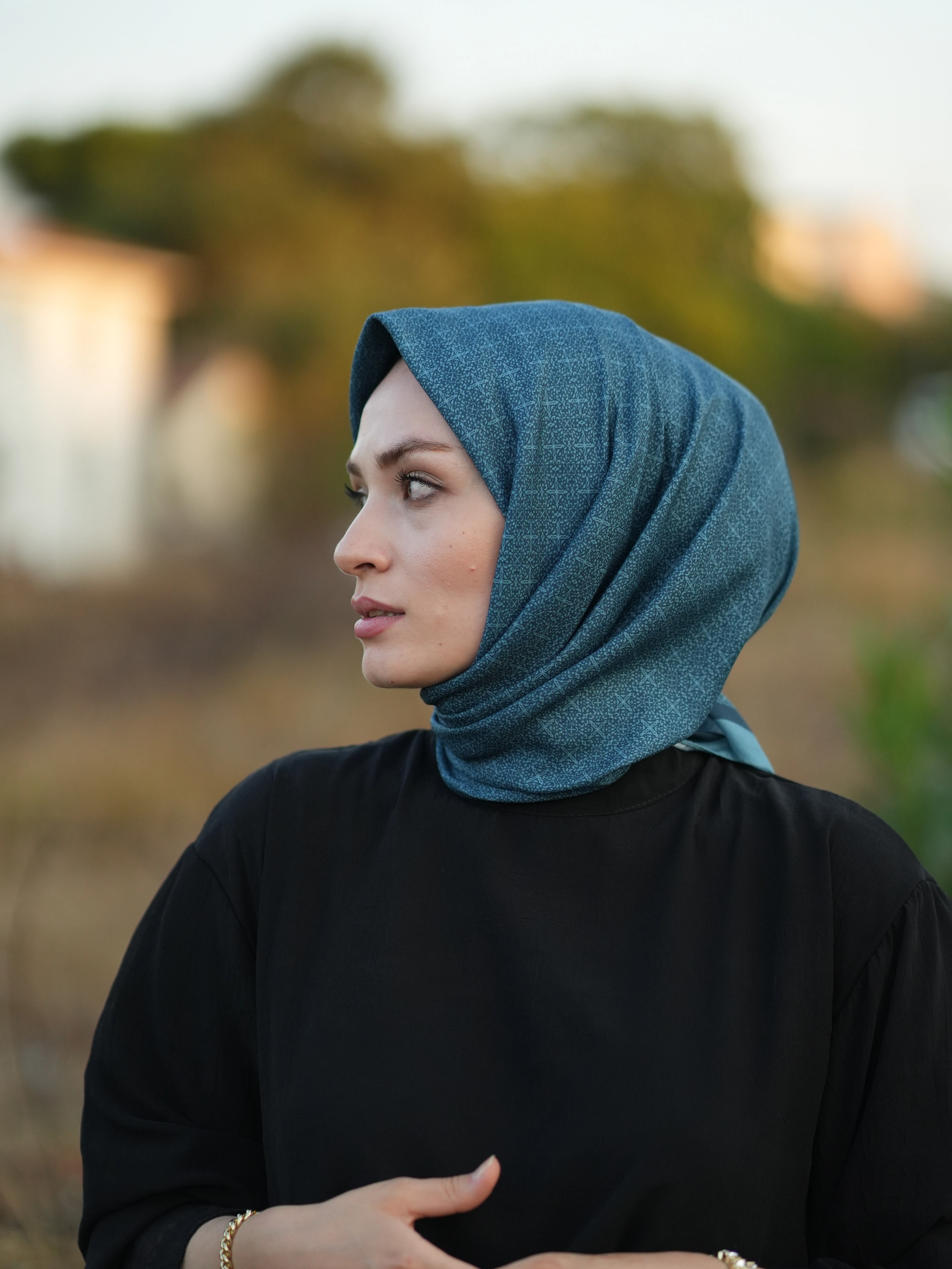 GECE YILDIZI SOFT EŞARP - KOYU DENİZ MAVİSİ main variant image