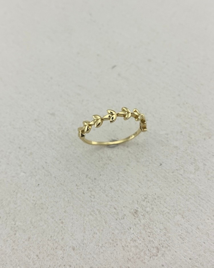 14 Ayar Altın Minimal Başak Yüzük
