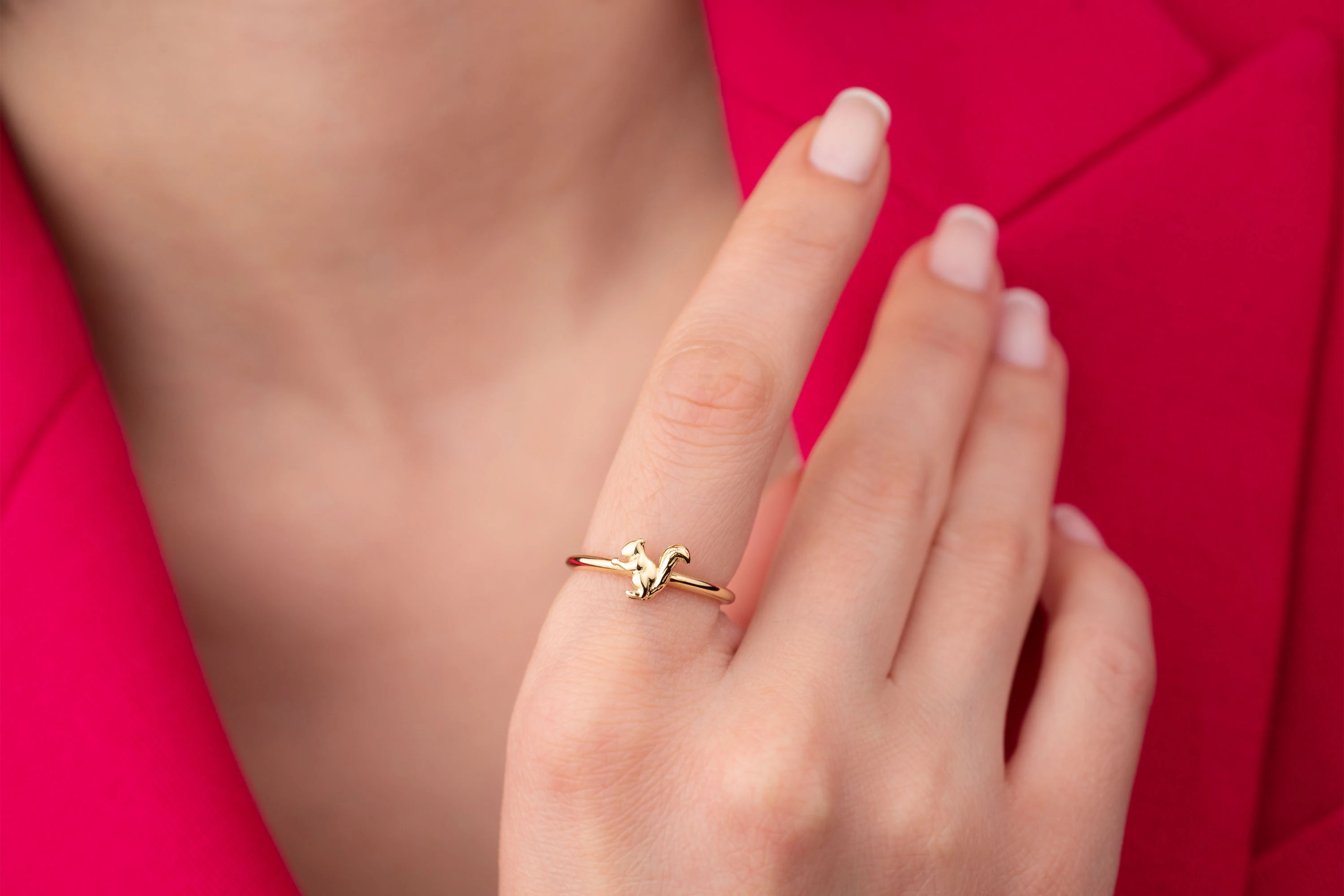 Sincap Yüzük Altın Sincaplı Kadın Yüzüğü